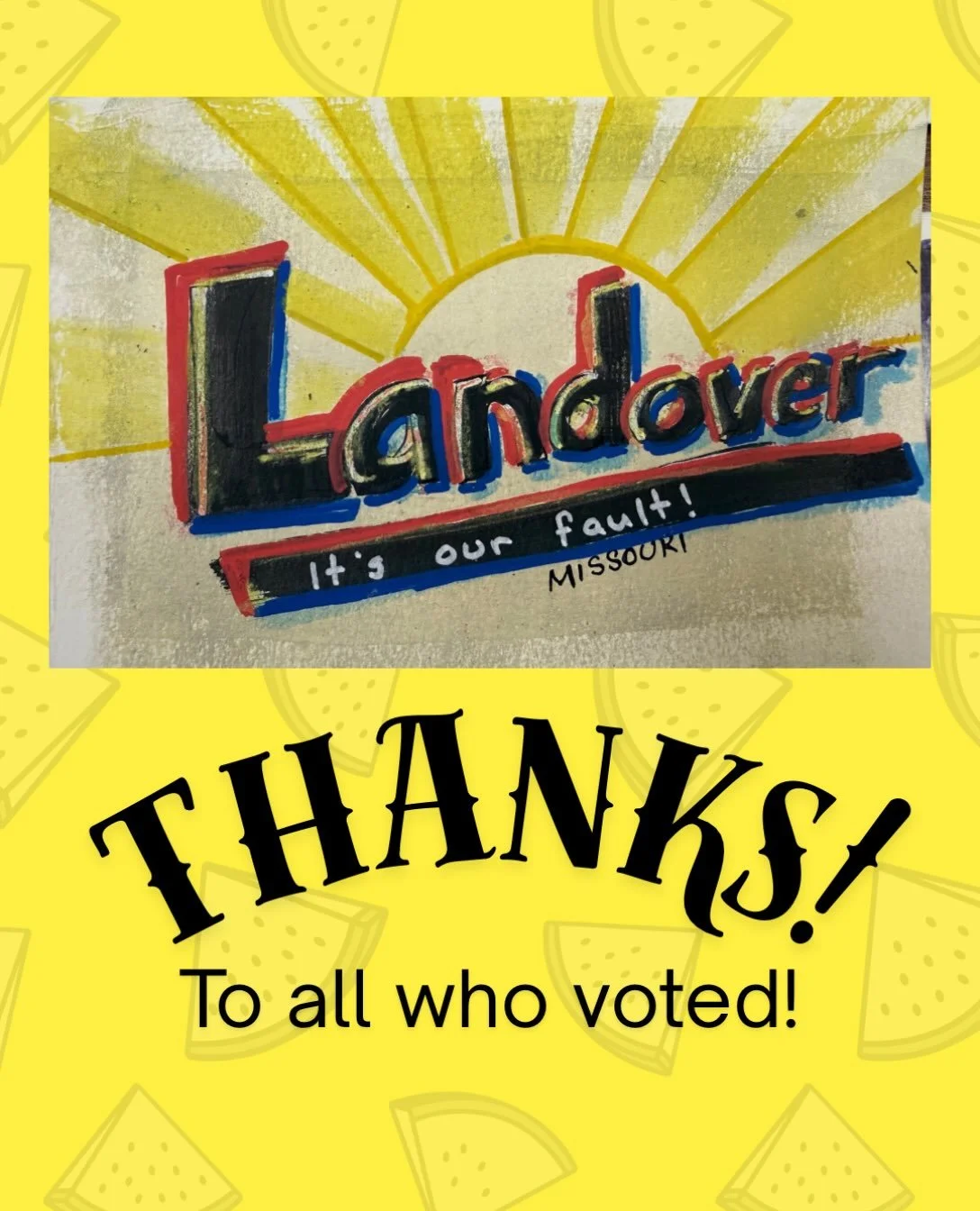 Thank you to everyone that voted in our poll! We will now allocate $150,000 to updating our city logo. #landovermissouri