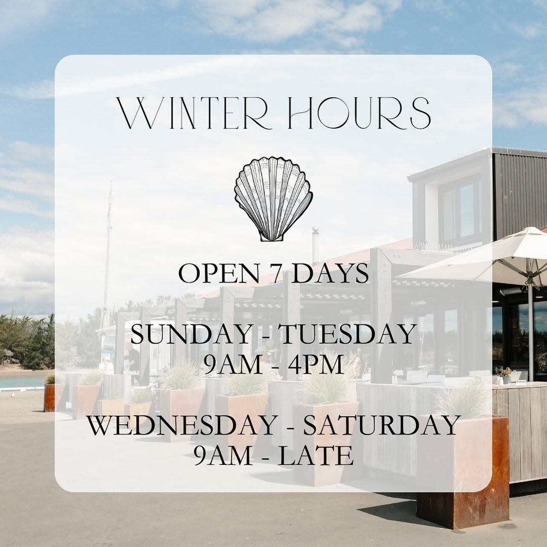 From today we have new winter hours - these gorgeous sunny winter days are just too good not to have the deck open 7 days a week ☀️ 

The Jellyfish will be open 7 days from 9am. 
Wednesday - Saturday until late. 
Sunday- Tuesday closing at 4pm.