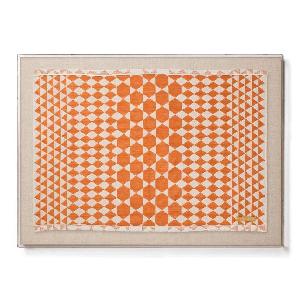 Dakar Orange Statement Framed Textile Made in Senegal