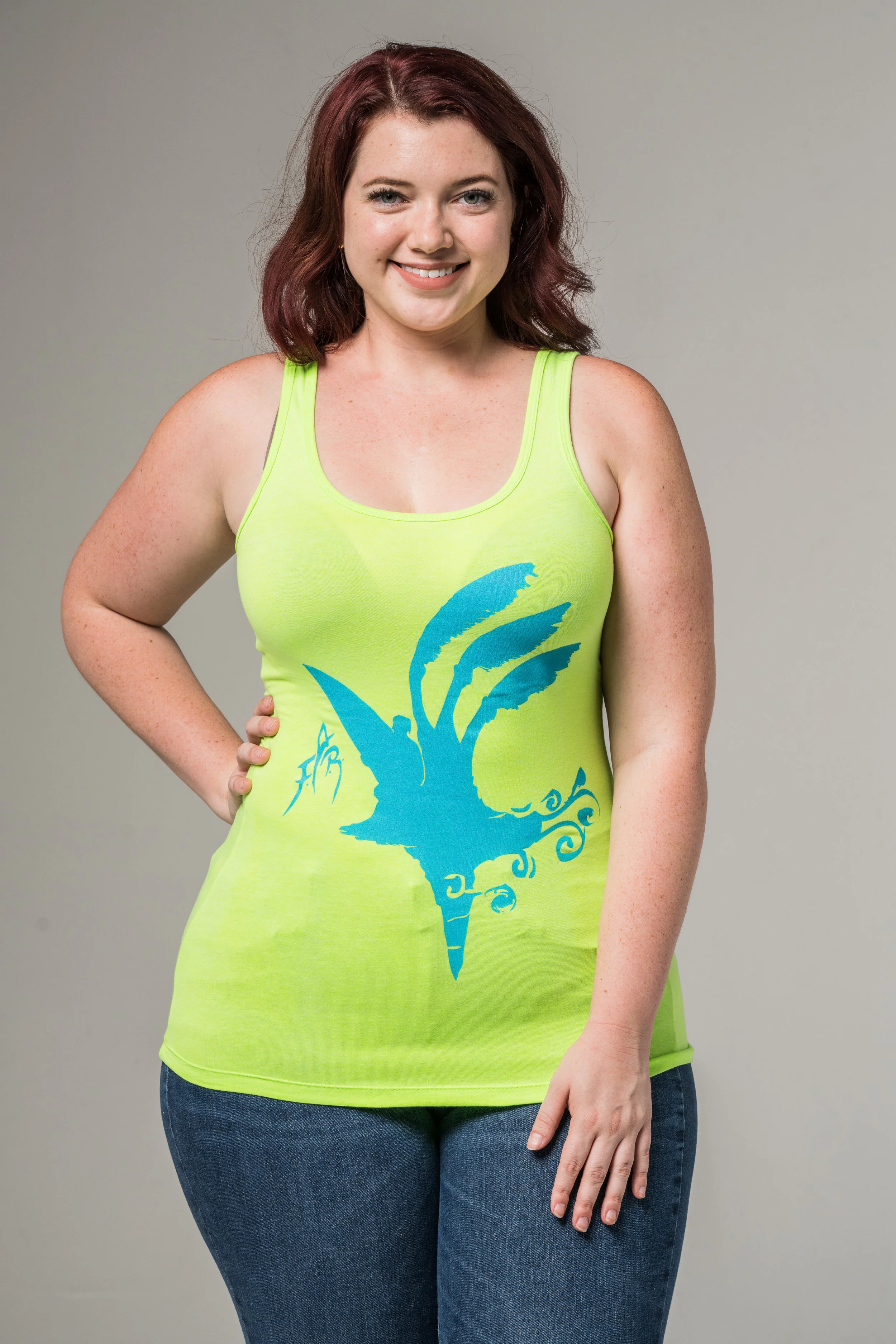 Far i Floating Surf Island Ladies Tank Neon Green