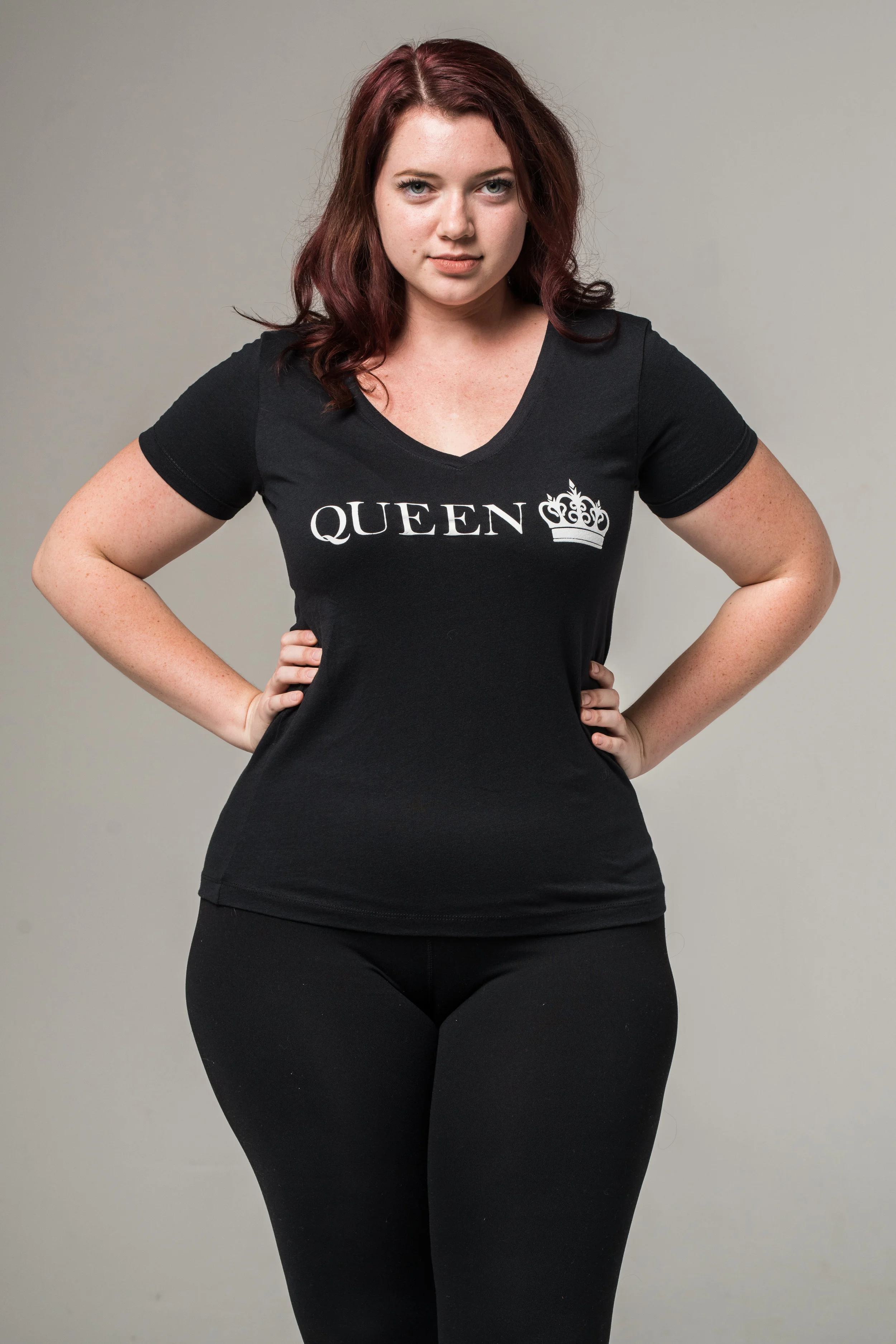 Queen Shirt Black Vneck