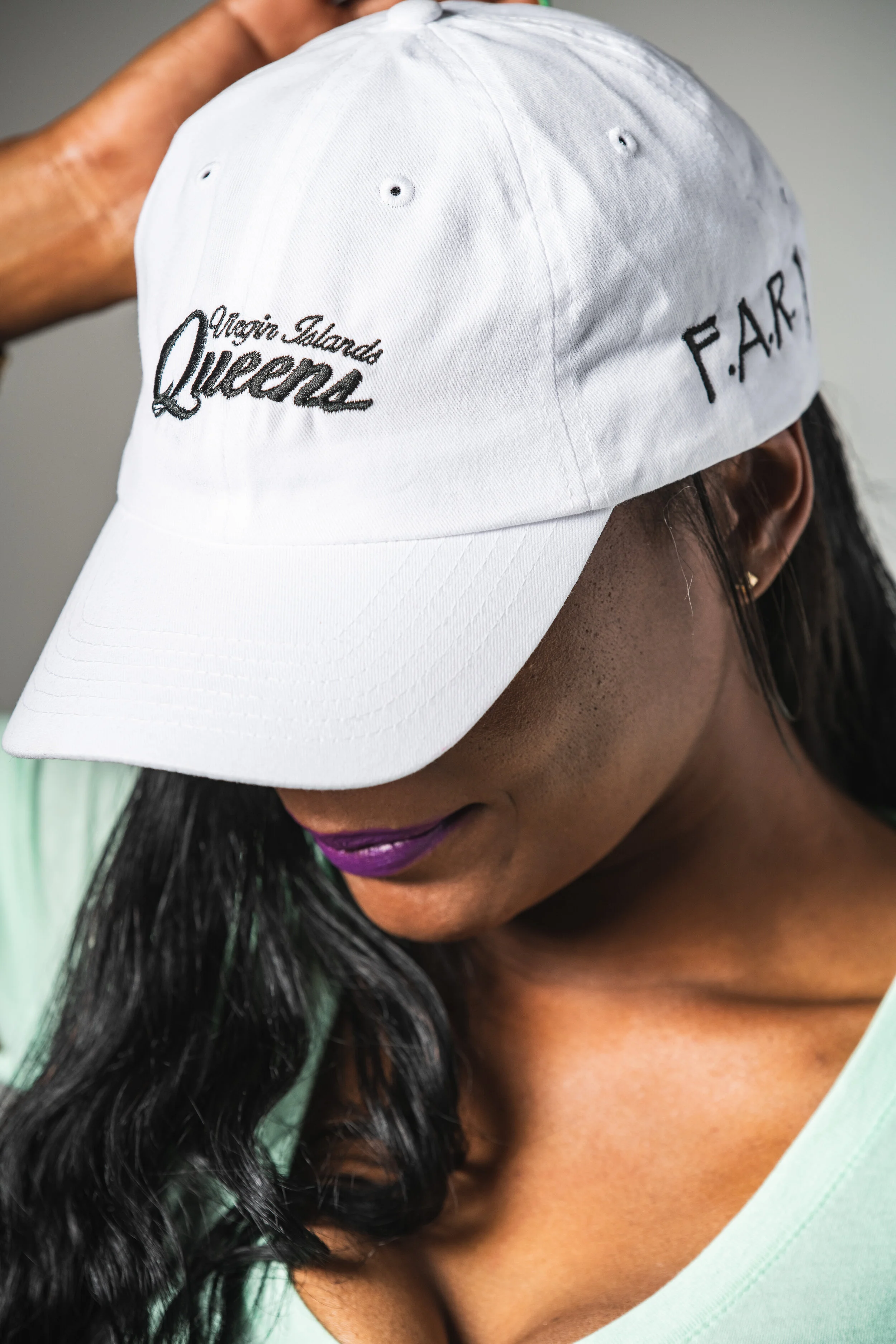 Virgin Islands Queens Hat White and Black
