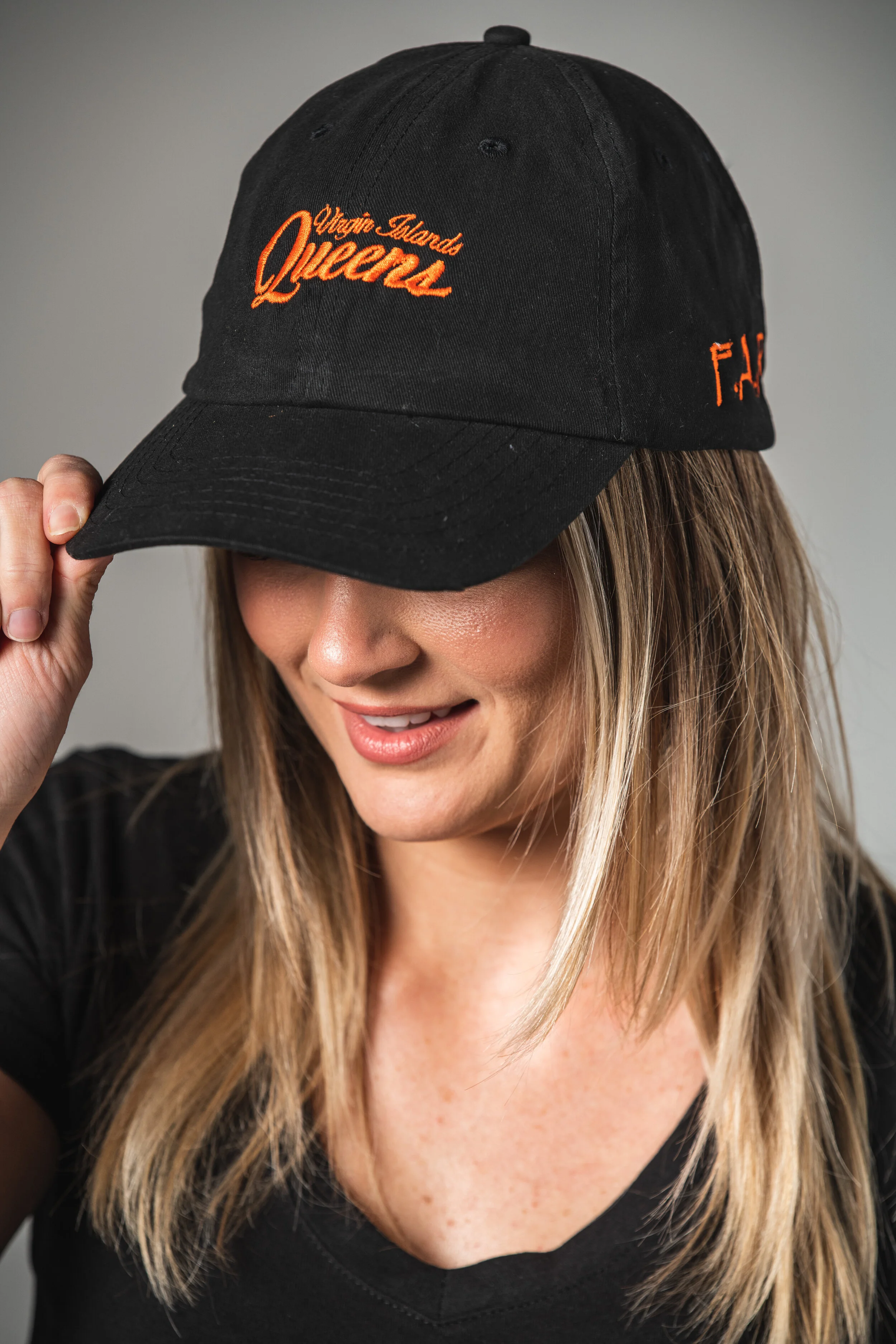 Virgin Islands Queens Black and Orange Hat