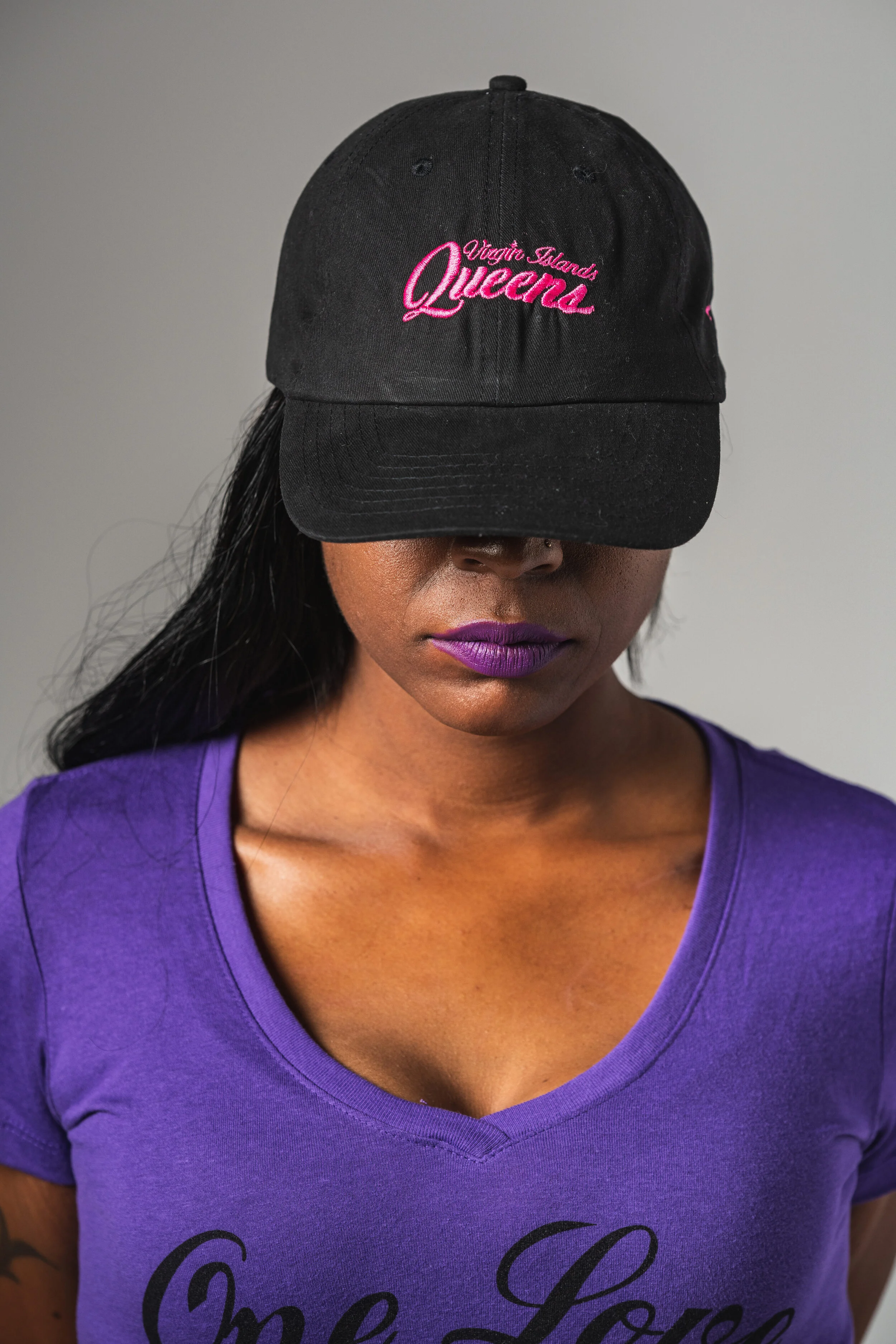 Virgin Islands Queens Black and Pink Hat