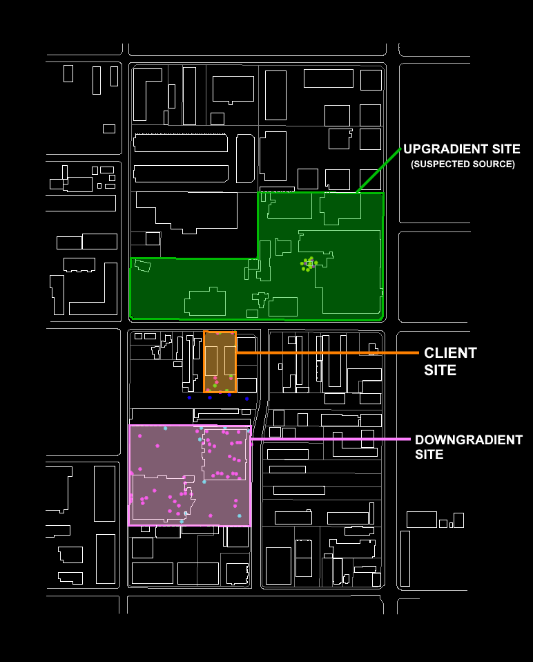 Client site and neighbouring properties