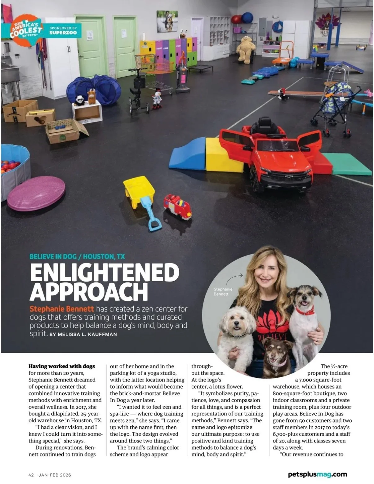 It&rsquo;s officially official&mdash; We are one of the coolest pet businesses in the country! 
⭐️⭐️⭐️⭐️⭐️
Thank you Pets+ magazine for the sensational feature article about Believe in Dog and what makes us so cool. We are fiercely honored and proud 
