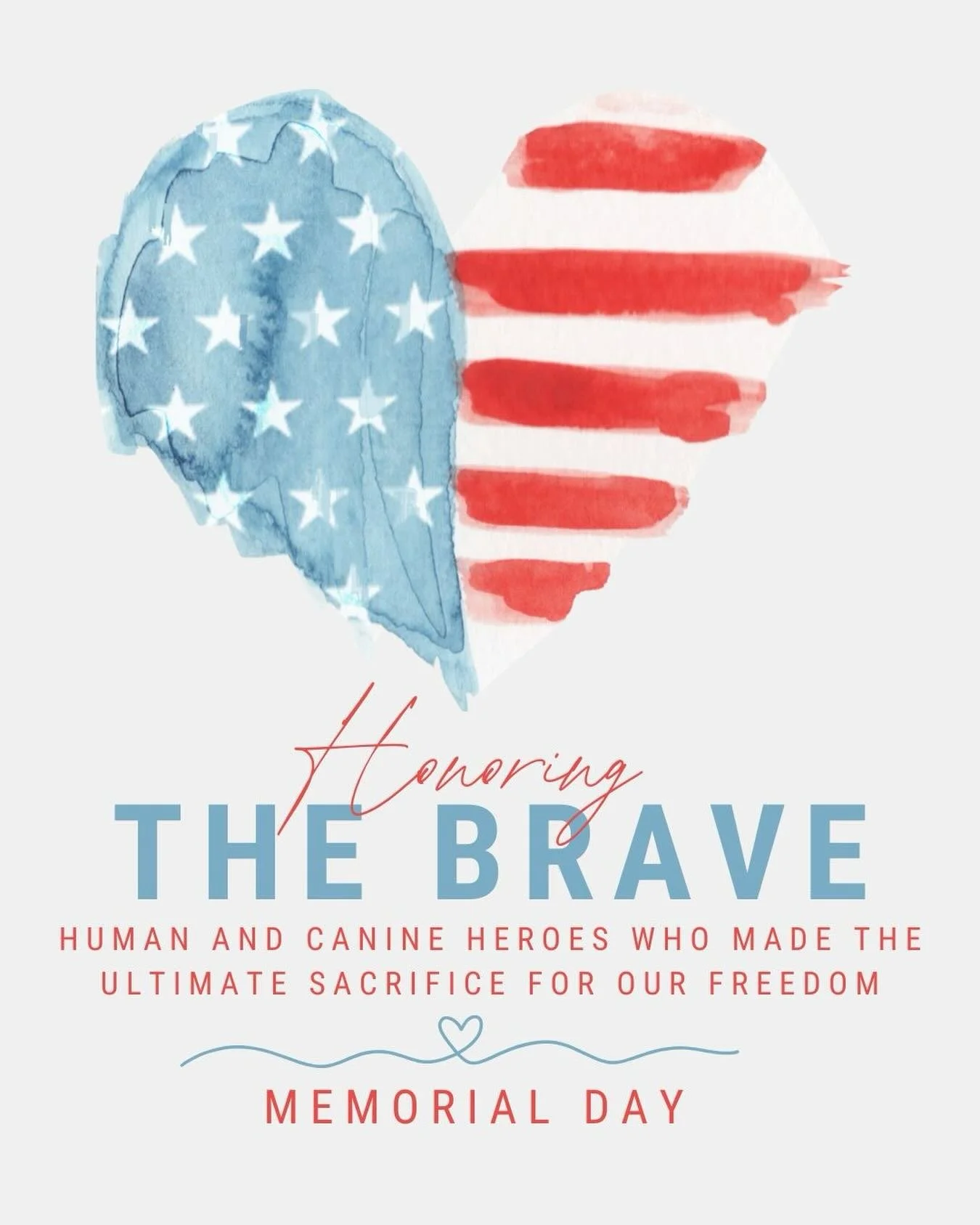 Today we&rsquo;re honoring the heroes, both human and canine, who served with courage and gave their all for our freedom! Wishing everyone a safe &amp; reflective Memorial Day!🐕&zwj;🦺💙