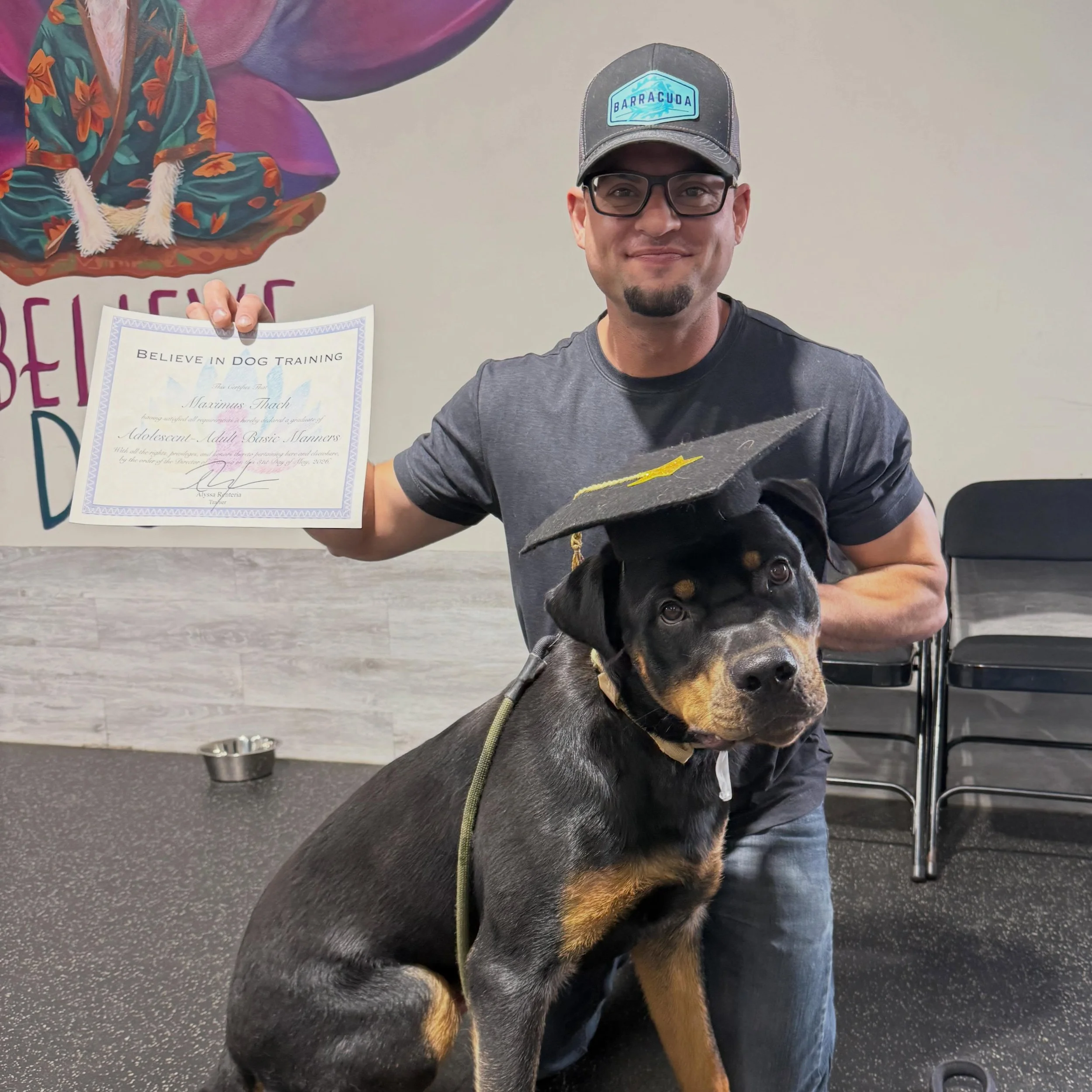 Give it up for our most recent Basic Skills graduates! These three pups and their wonderful handlers have worked so hard these last few weeks. We&rsquo;re incredibly proud of them and can&rsquo;t wait to see what they accomplish next!

🩵 Maximus
🩷 