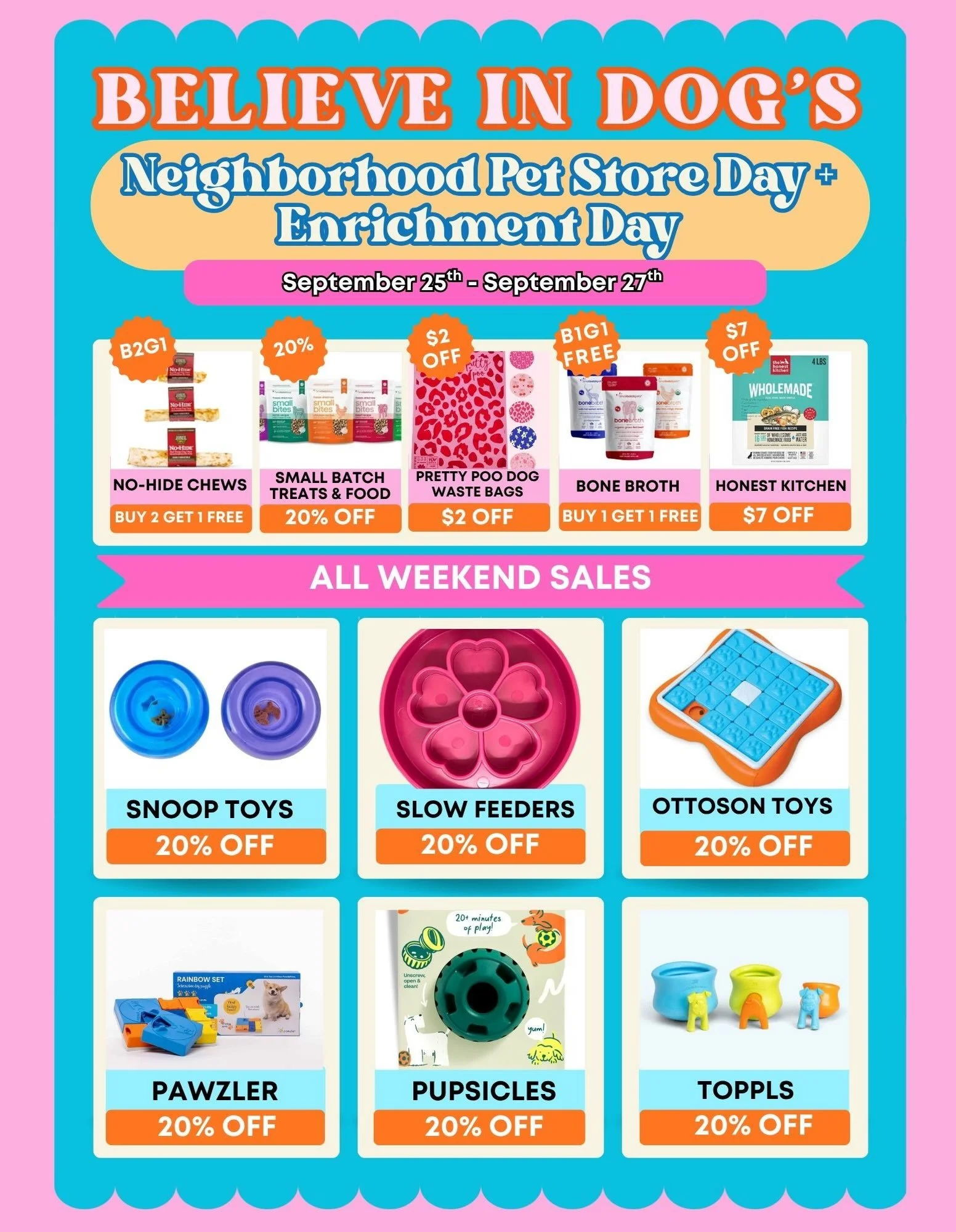 Now these are some sales you DON&rsquo;T WANT TO MISS!! Shop these deals in our boutique this Friday, Sept. 25th through Sunday, Sept. 27th! Spend $50 or more on Sunday and receive a $5 off coupon on any purchase of $5 or more in the month of October