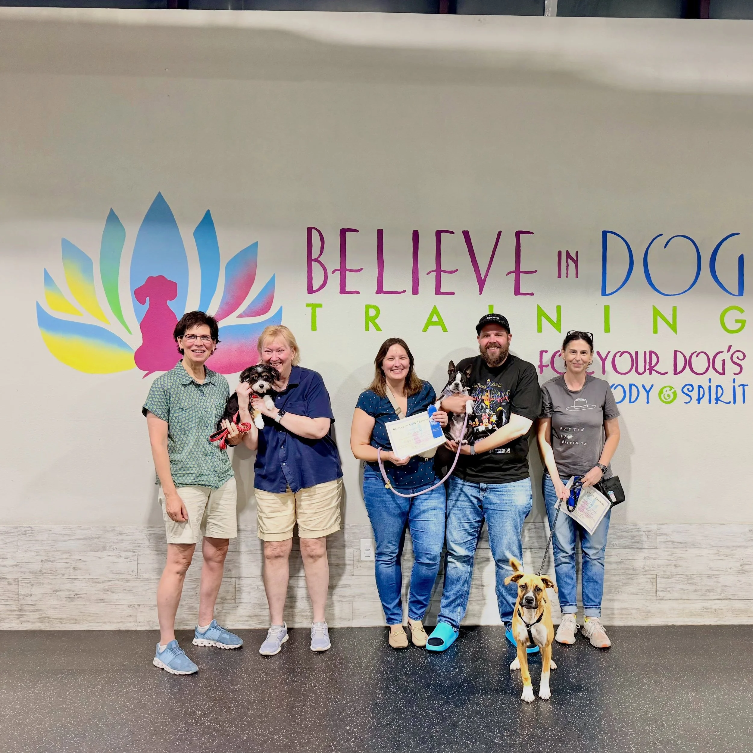 Congratulations 🎈 🎉 
Puppy Class Part One is the cutest class you&rsquo;ll ever take! It was the first class we ever offered and after teaching hundreds of classed, it&rsquo;s still just as precious and special as it ever was.  Puppy training is no