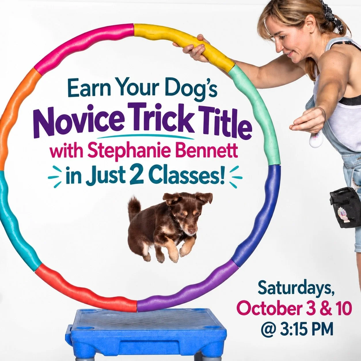 Tricks for Treats with Stephanie is back! Earn your dog&rsquo;s Novice Title in just two days and have a blast with your dog at the same time🤩 
🦴🐾
Intermediate Tricks for Treats  begins the following week on October 17th. 
Let&rsquo;s Go! 
🐶🪷🙏?