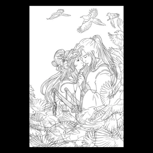 A Thousand Years in the Mountains&rsquo; first illustration!  I felt like the work I spend so much time and love on should be shared with the world.  Even though my books aren&rsquo;t anywhere near ready, there&rsquo;s no reason why my art should rem