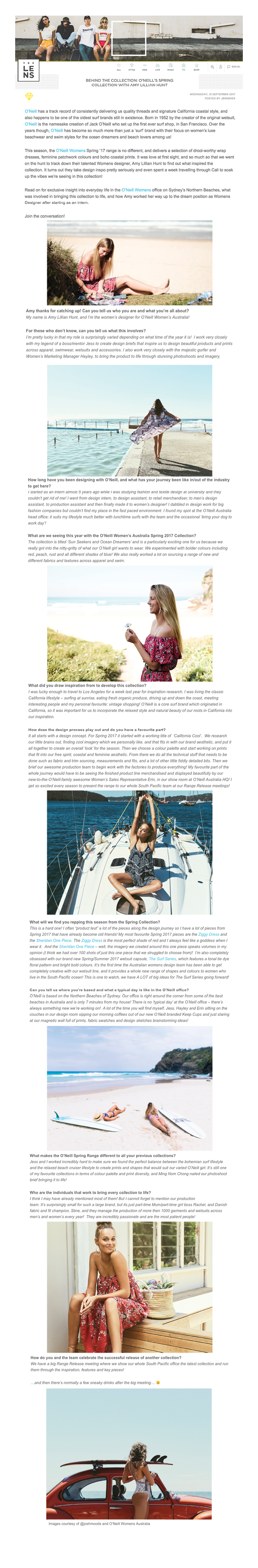 BEHIND THE COLLECTION: O'NEILL'S SPRING COLLECTION WITH AMY LILLIAN HUNT