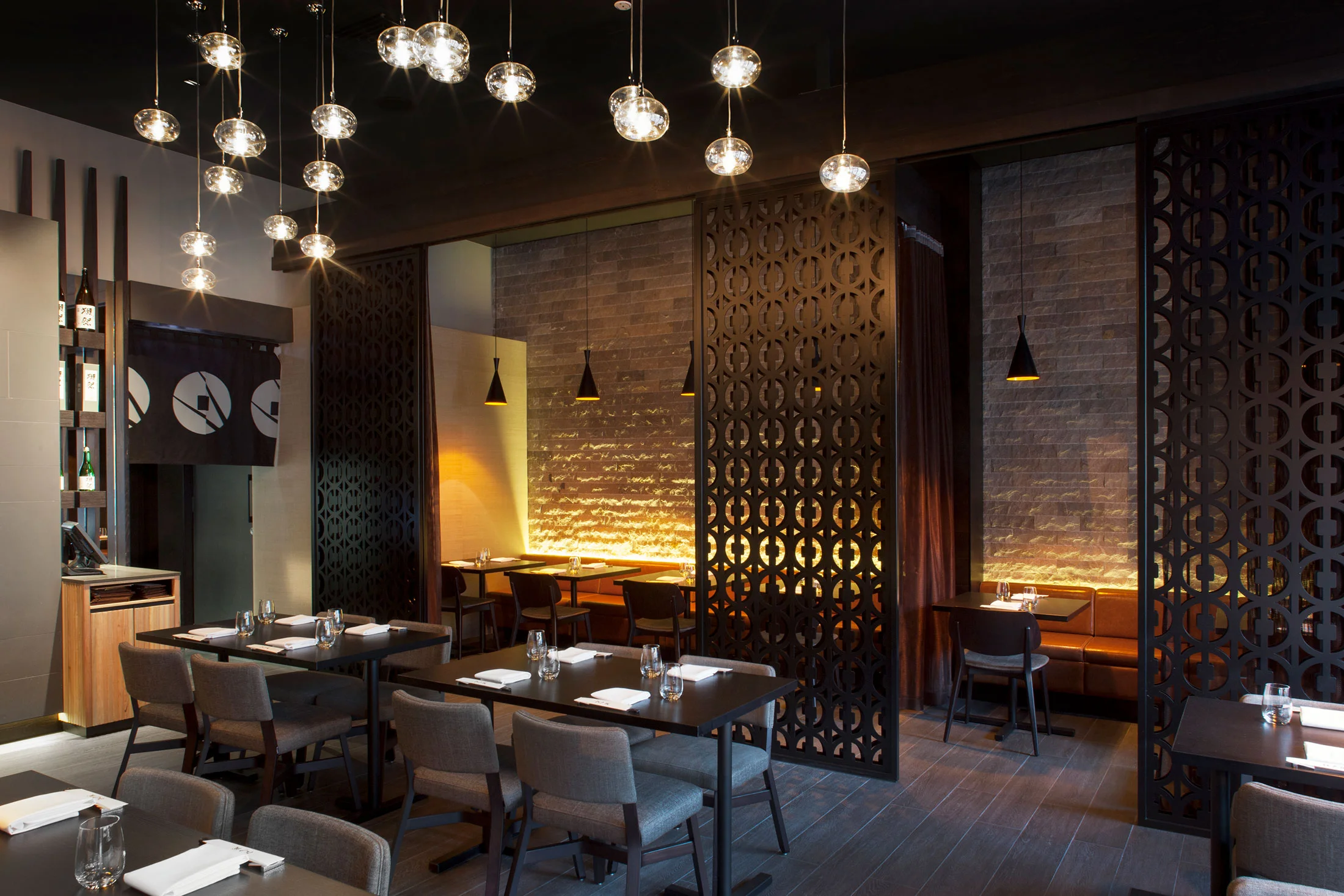 Edosei Japanese Restaurant – Interior and 'No-Ren' Curtain
