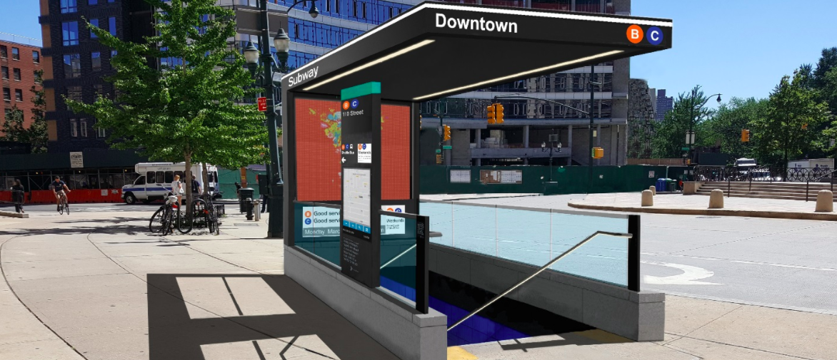 A rendering of the revamped 110th St. subway entrance. Via MTA.