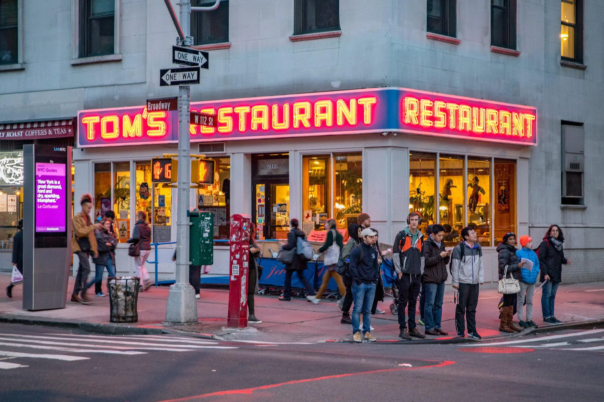Tom’s Restaurant, on Broadway at West 112th Street, where Jerry Seinfeld and pals supposedly often ate on "Seinfeld."CreditTony Cenicola/The New York Times