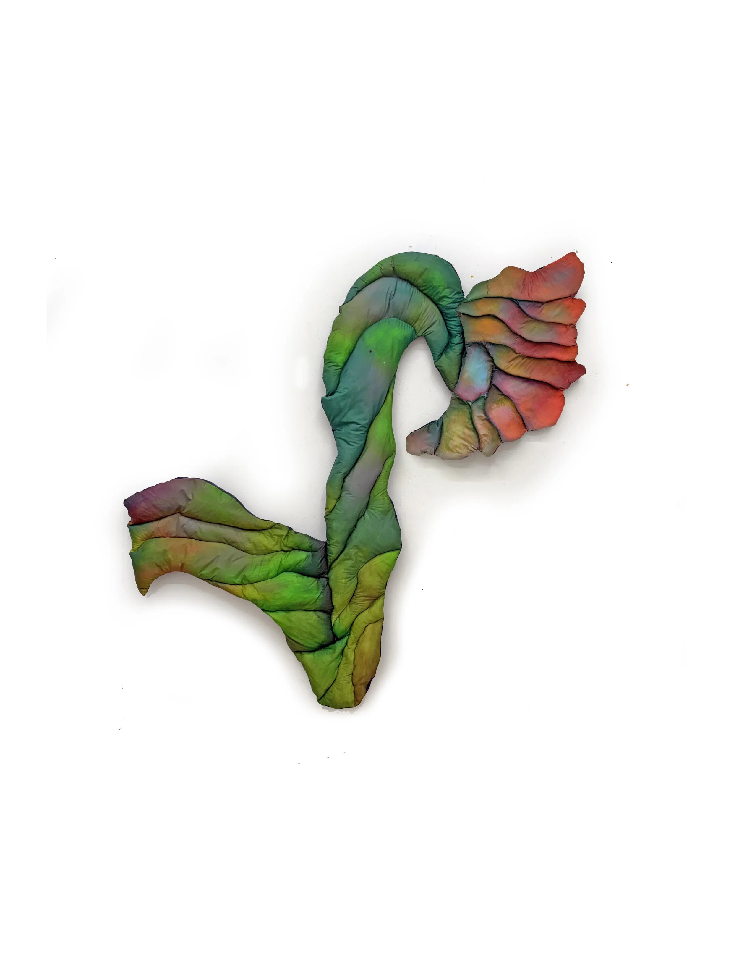 FLOWER 9, 2026, fabric, nylon, reclaimed materials, thread, fabric pigment, 51 x 63 x2" 