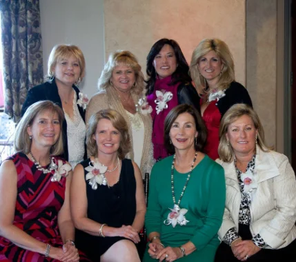 Top Row (L-R): Traci Austin (97-98),Wanda Dalcin (92-93), Nani Sumi (08-09), Susan Rule Sandler (09-10 & 2017-18). Bottom Row (L-R): Ruth Haring (04-05), Julie Douglass (11-12),Joellen Alflen (93-94), Pam Geraghty (94-95)