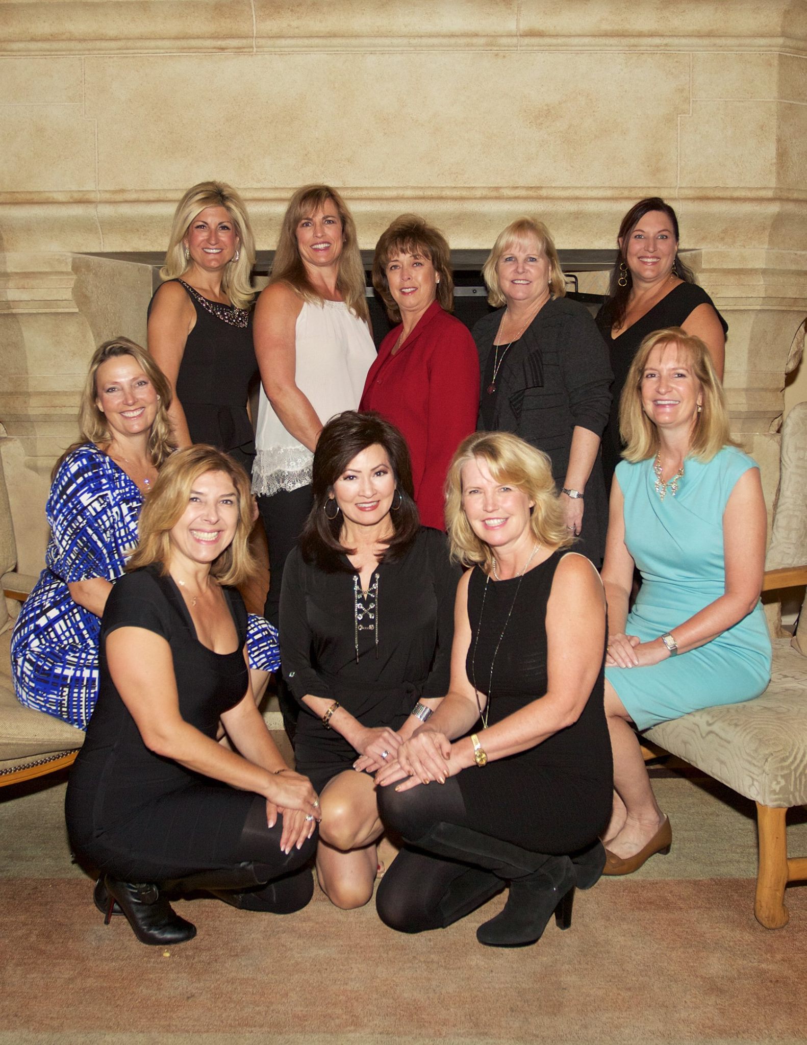 Top Row Standing (L-R): Susan Rule Sandler (2009-10 & 2017-18), Marci Hebert (2000-01), Barbara Magee (1996-97), Sue Wilkinson (2003-04), Donna Moussalli (1999-2000). Bottom Row (L-R): Deborah Richie-Bray (2012-13), Silvia Van Dusen (2013-14), Maura Mizuguchi (2014-15 & 2017-18) Julie Douglass (11-12), Ruth Haring (2004-05)