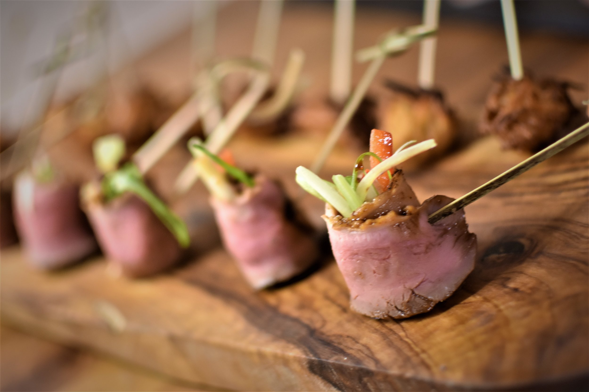 Smoked duck canape