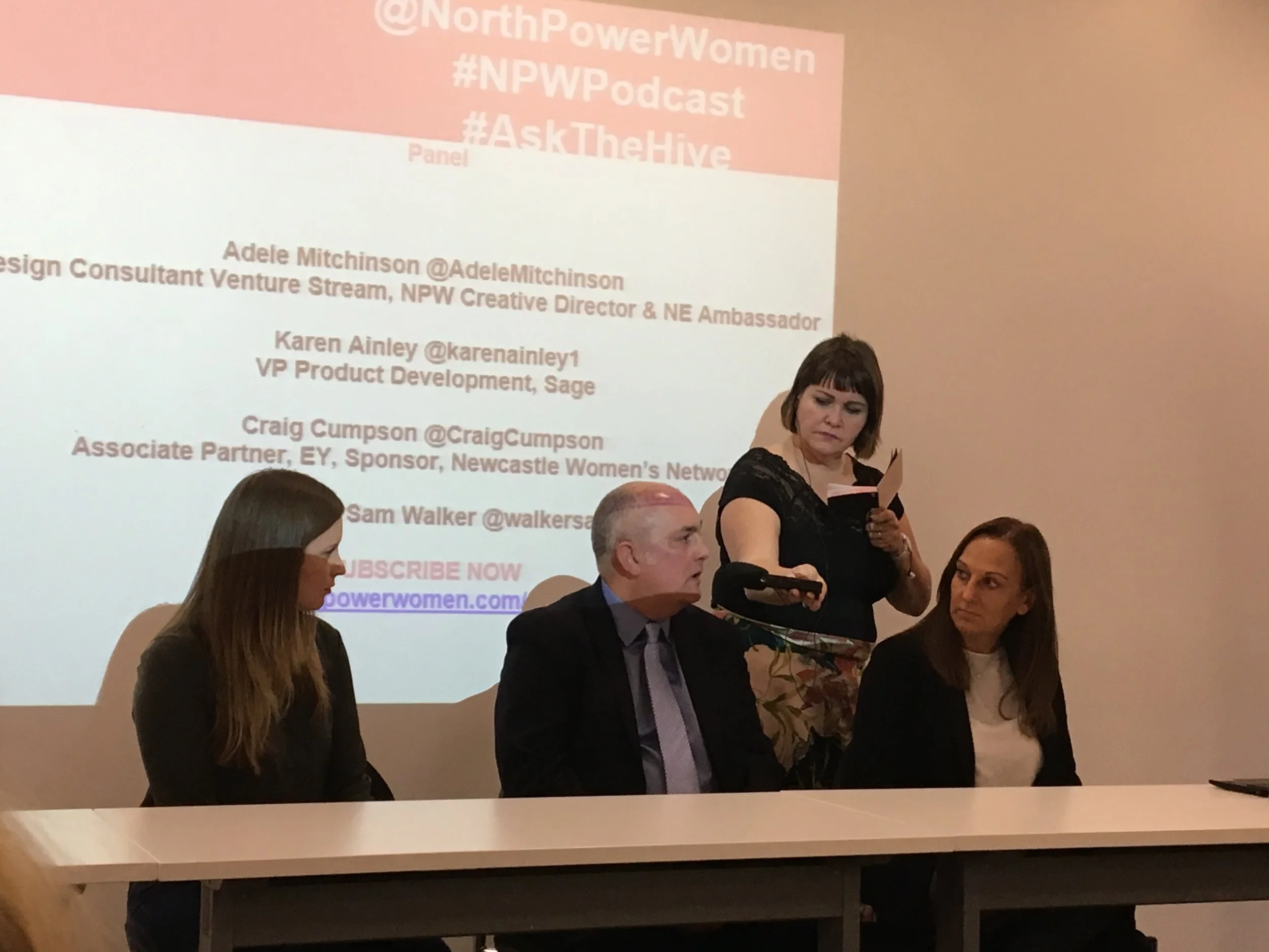 Adele Mitchinson, Craig Cumley, Karen Ainley and podcast host Sam Walker