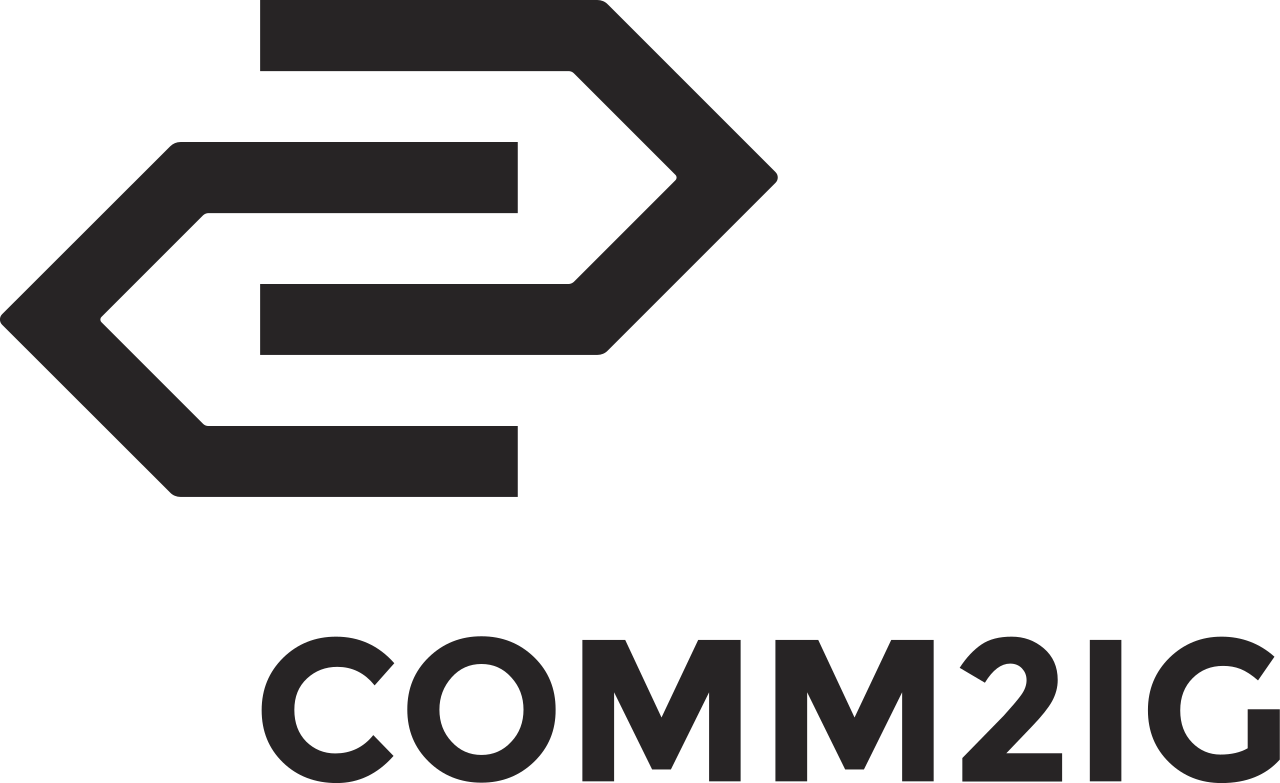 Black logo with stylized arrow shape and the text 'COMMXG' underneath.