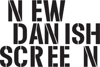 Text that reads 'New Danish Screen' in black, bold, uppercase letters with a distressed font style.