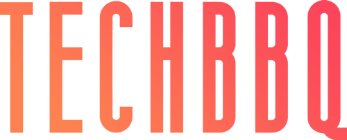 Abstract digital graphic with white geometric shapes on a pink and orange gradient background.