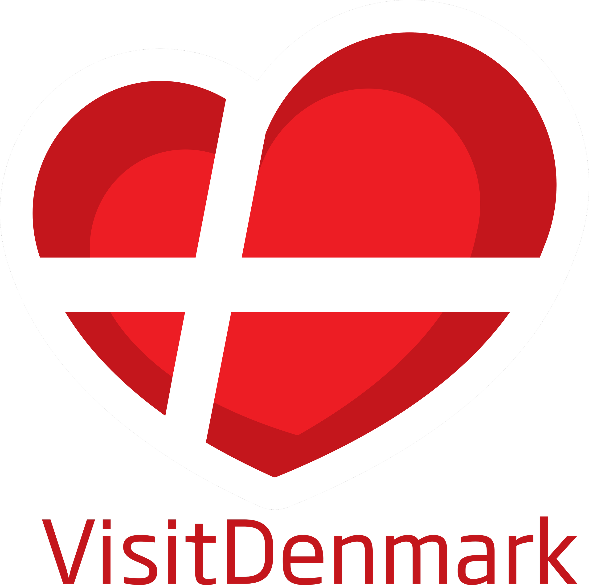 Red heart with white outline and slash through it, with the words 'VisitDenmark' below in red text.