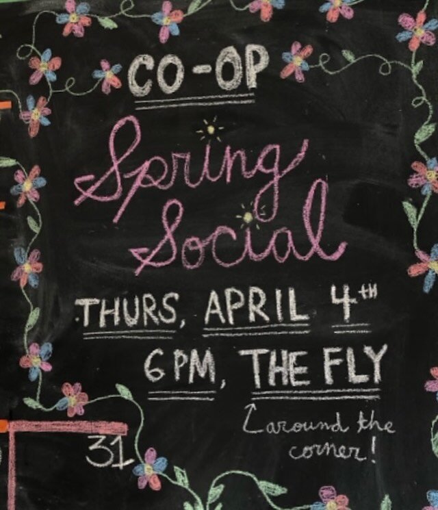 🌸CO-OP SPRING SOCIAL TOMORROW!🌸 
Join us for a Spring Social this Thursday, April 4th, at @theflybrooklyn (549 Classon Avenue) right around the corner from the co-op. We&rsquo;ll begin at 6pm and stay as long as folks keep coming! All members welco