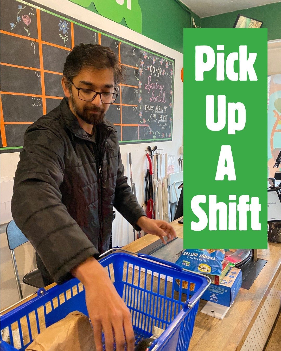 Do you have hours to make up at the Co-op? It's a great time to pick up a spare shift and get caught up while helping us stay fully staffed and able to thrive!  Look for the Shifts email and see where you're needed the most.⁠
⁠
[Image: Co-op member-o