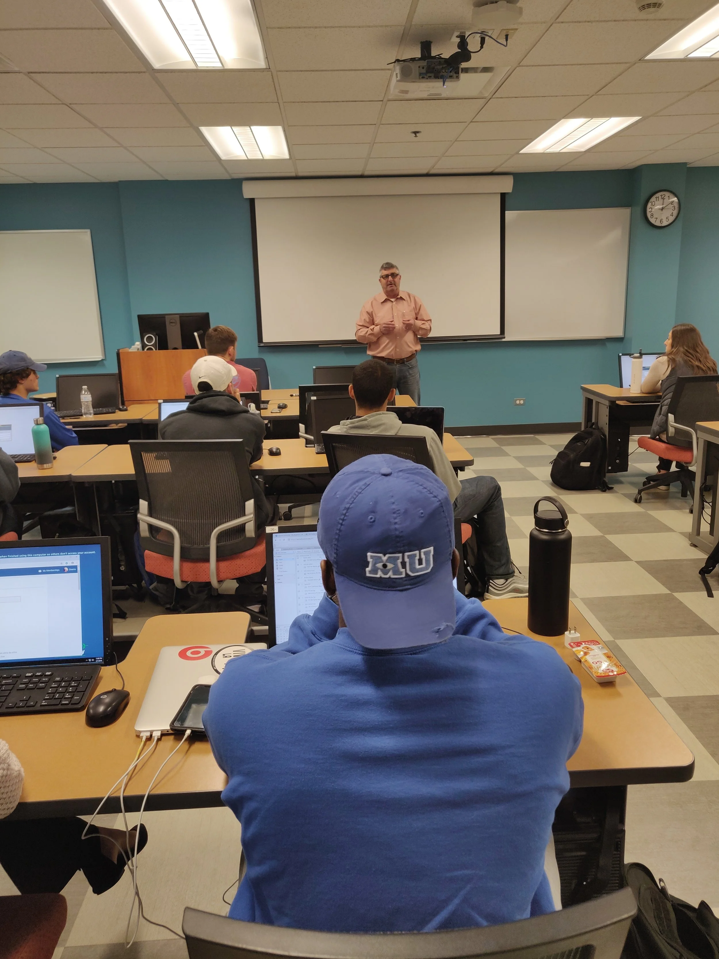 Speaking to a communications class at Aurora University about the importance of storytelling in business.