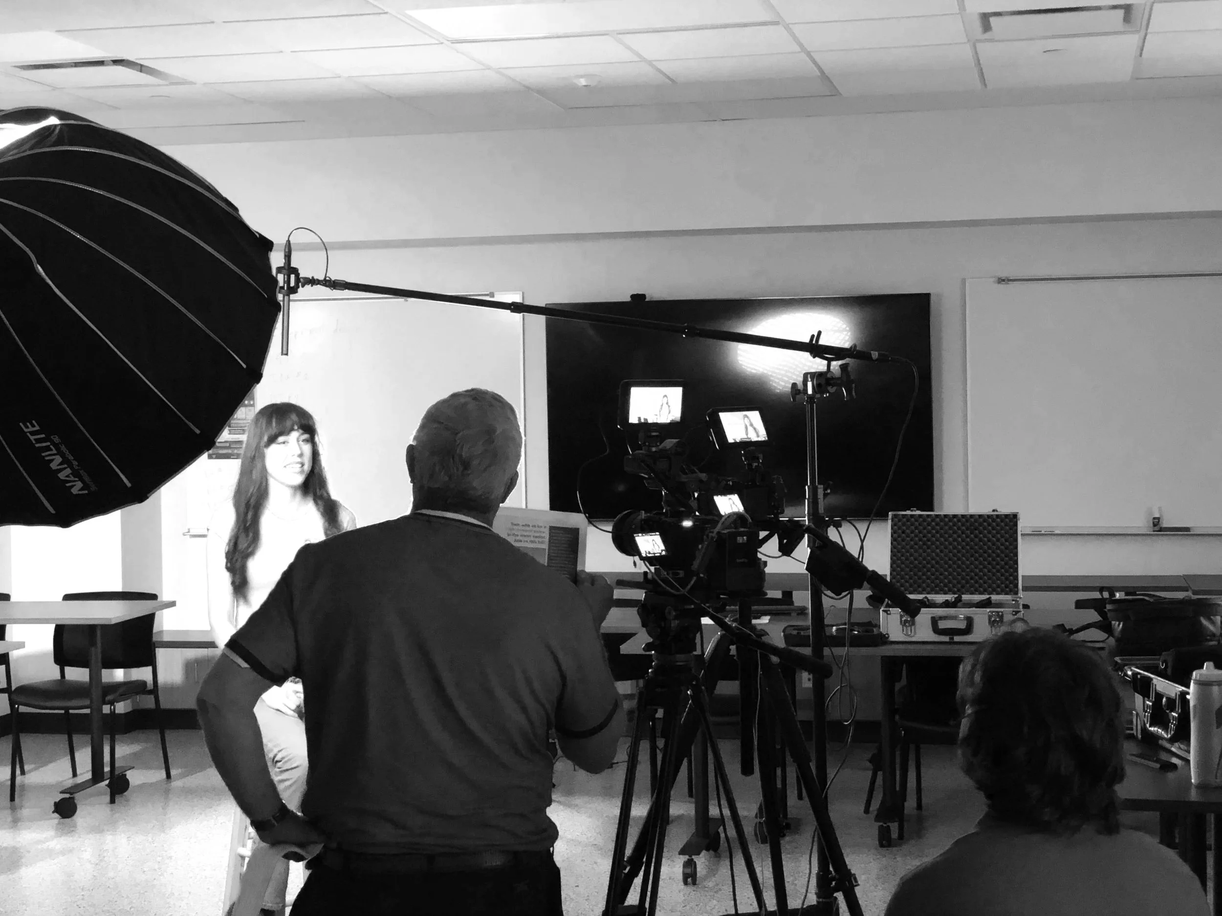 Roderick on set for a client interview.