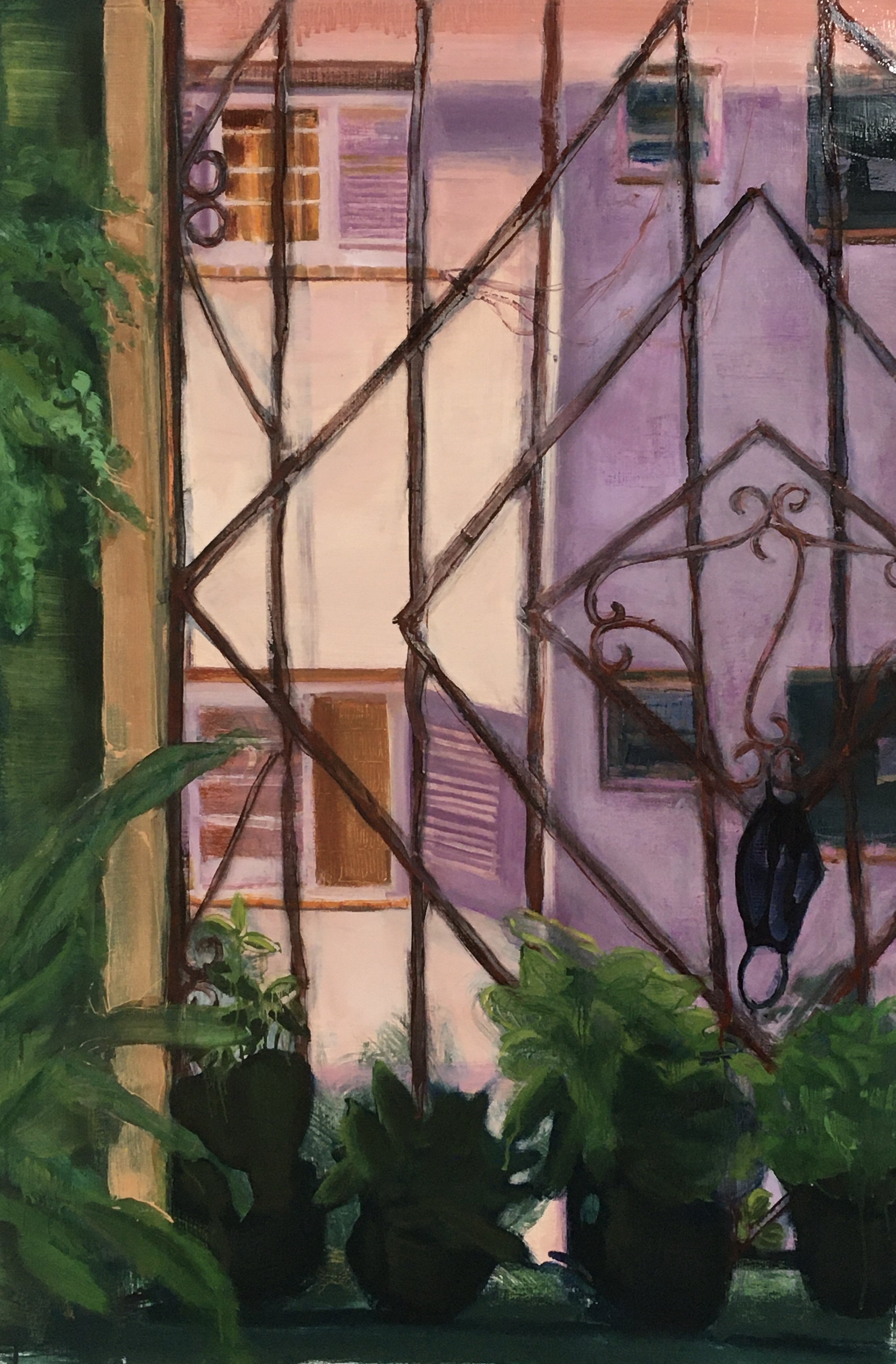 Ofelia's Window (2022) Oil, Acrylic and Pastel on Paper 30"x44"