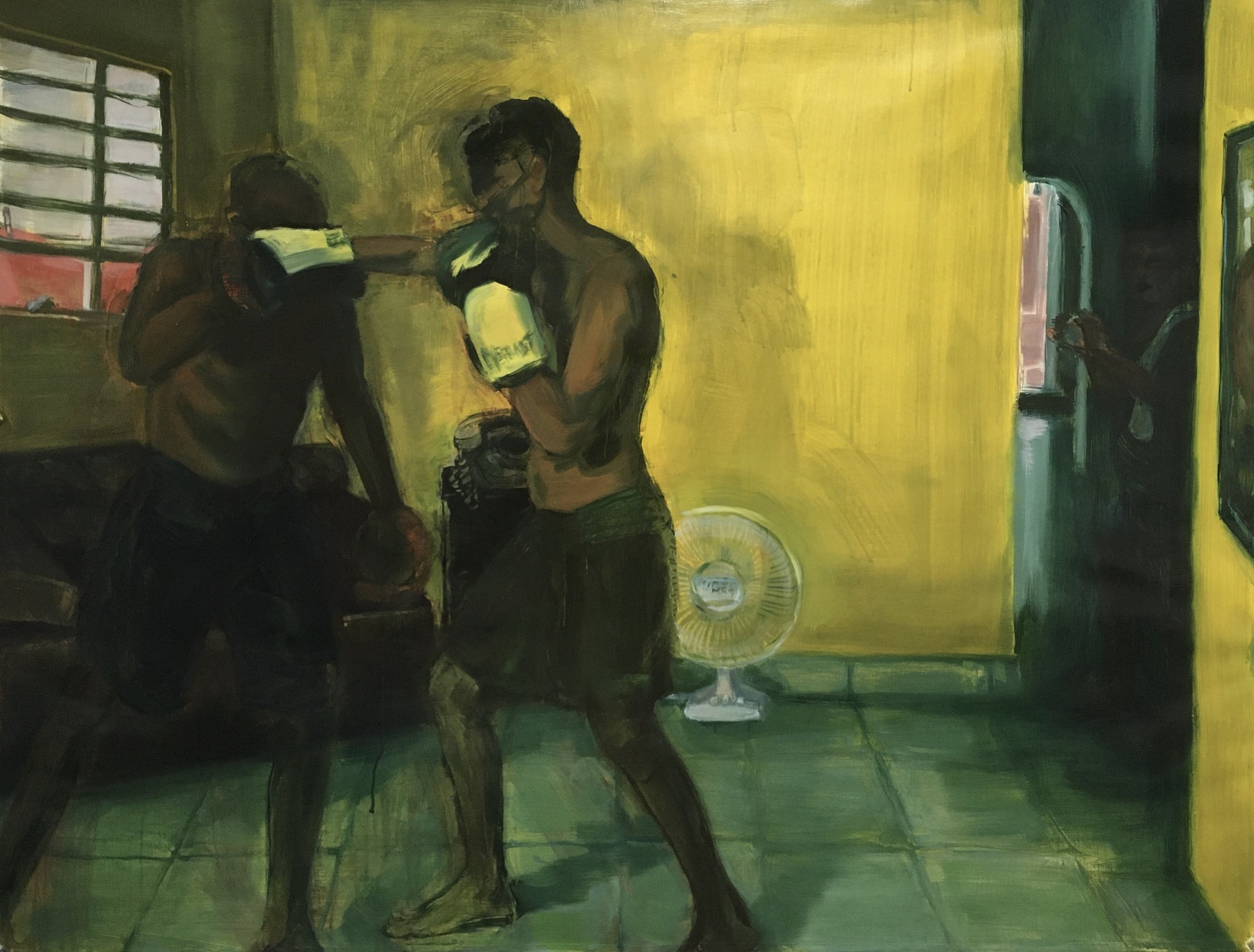 Boxers (2022) Oil, Acylic and Pastel on Paper 50"x40"