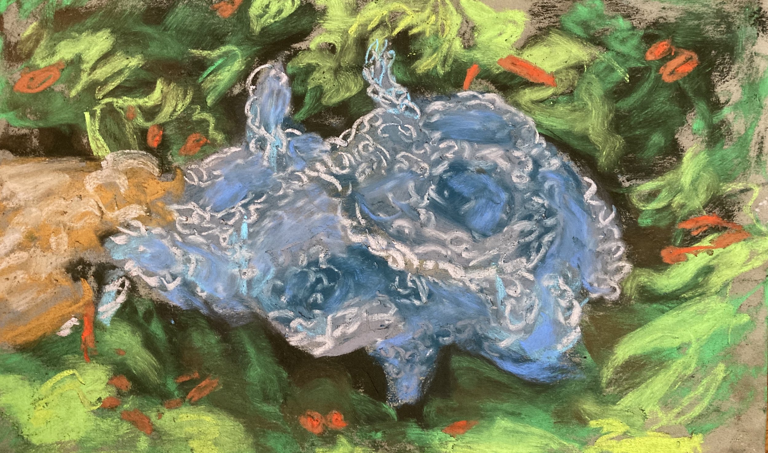 Microbacteria 4 (2022) Pastel on Paper 12"x7"