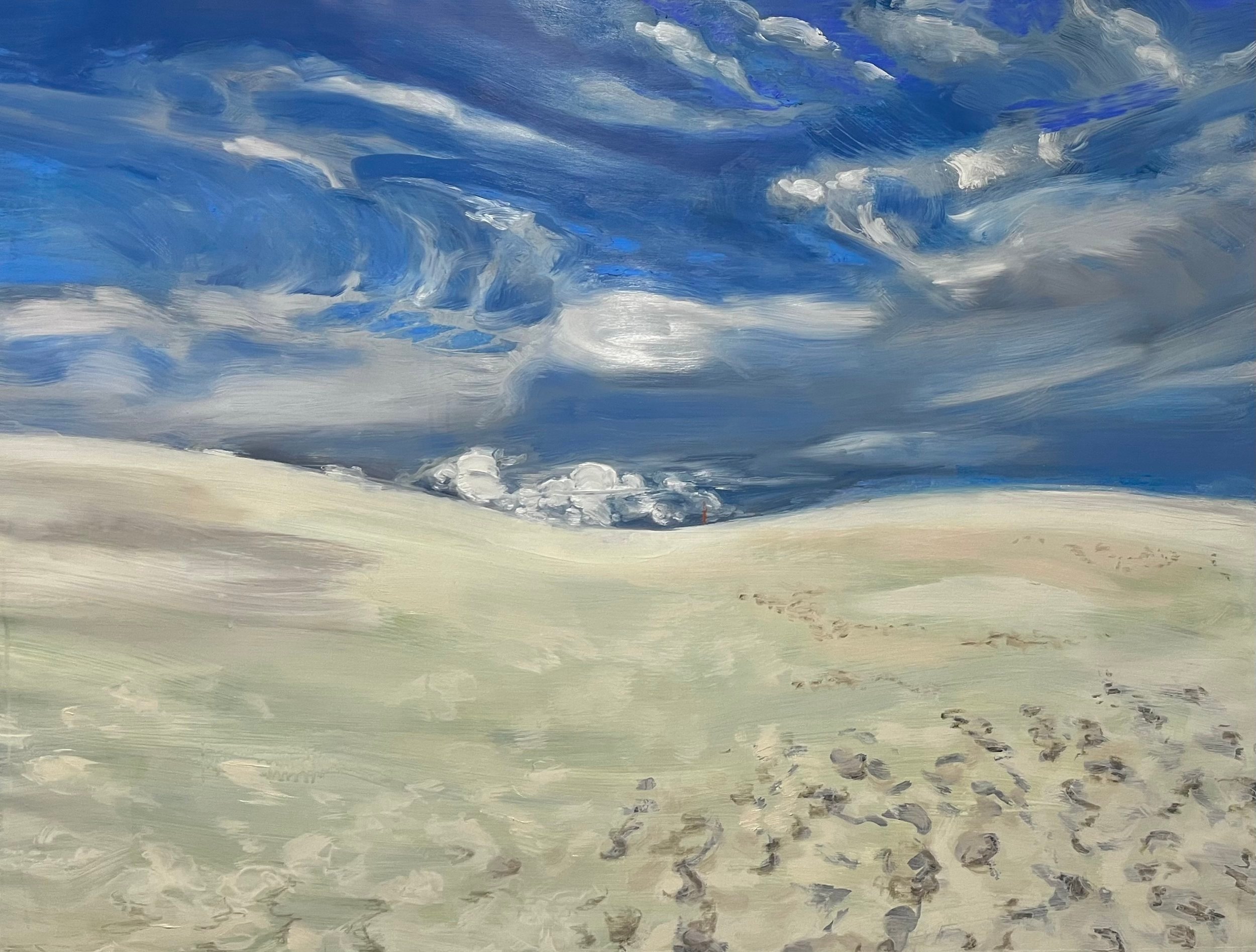 Landscape (White Sands) (2023), Oil, Acryic and Pastel on Arches Paper, 50"x40"