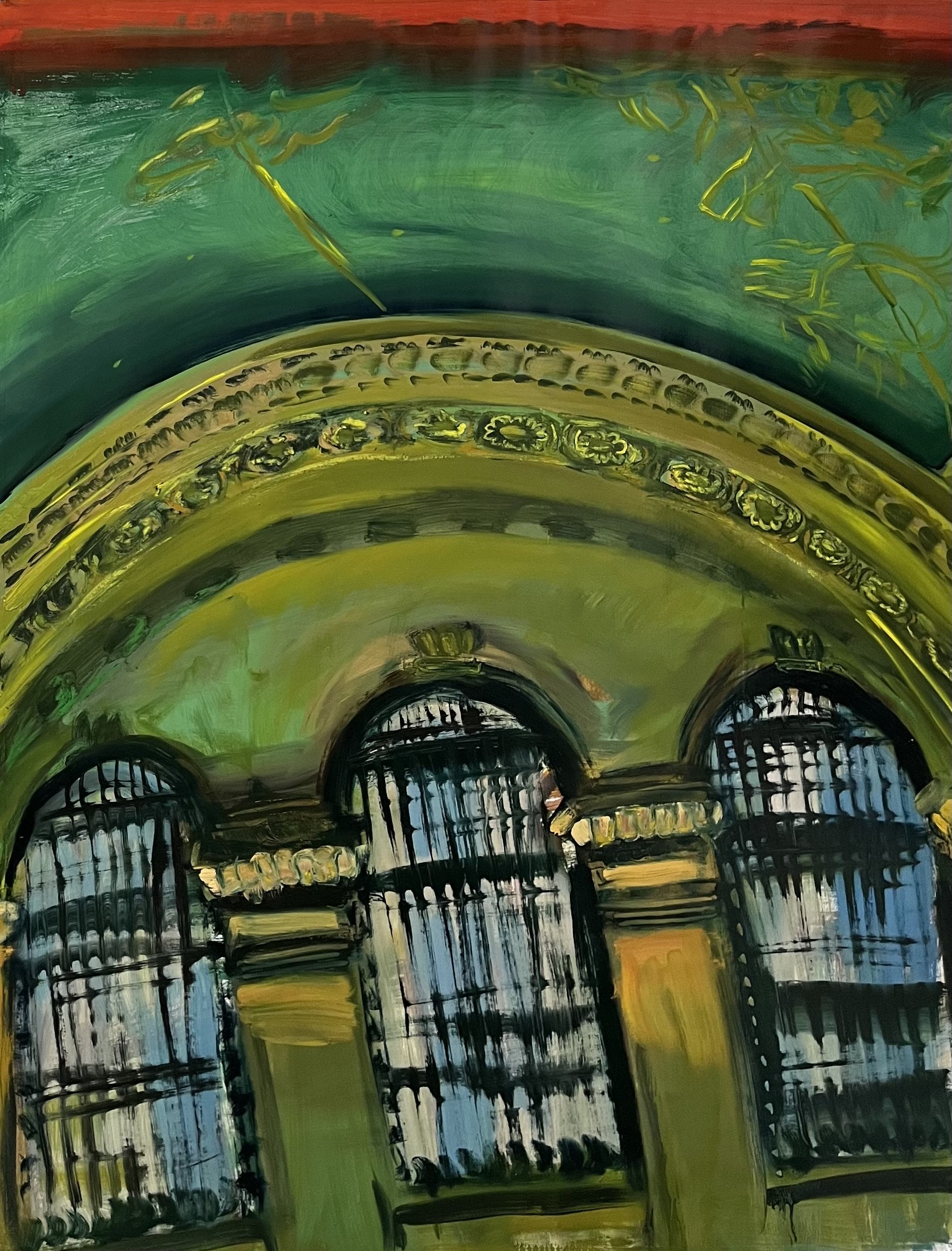 Grand Central at Christmas (2023) Oil, Acrylic and Pastel on Arches Paper 38"x50"
