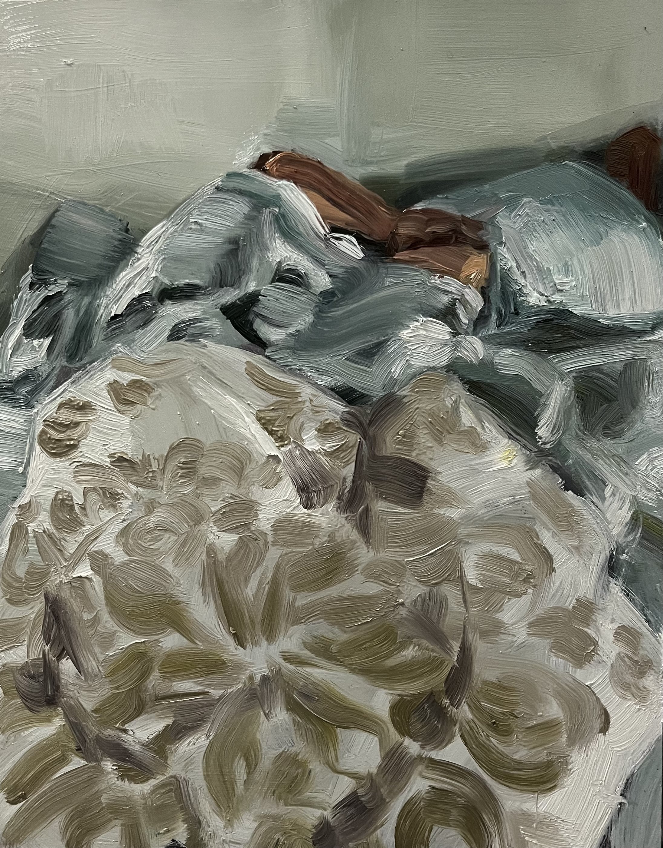 Sleeping Figure 1 (2024) Oil and Acrylic on Panel 9"x12"