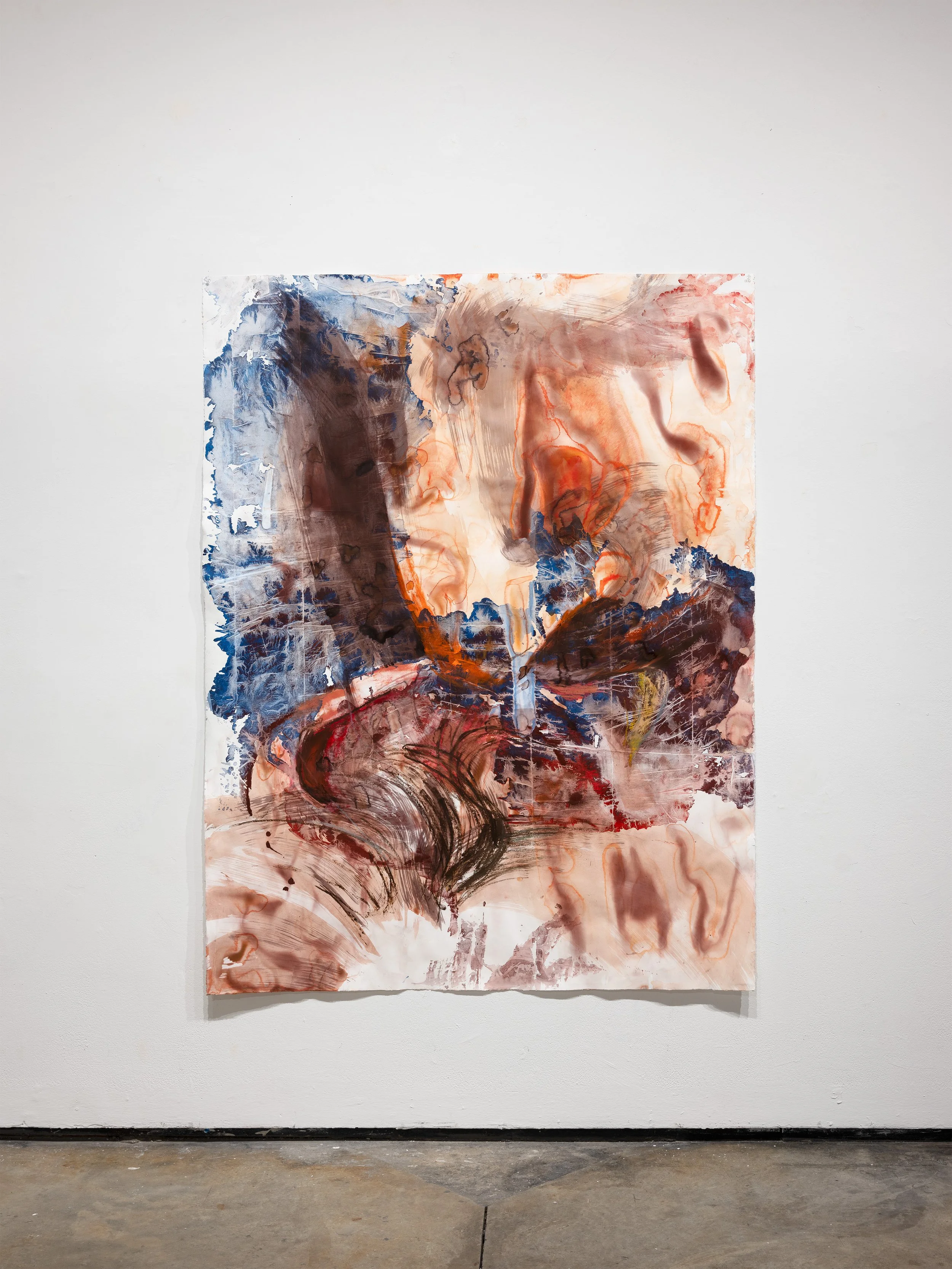 Spill or Whisper (2026) Acrylic and Pastel on Stonehenge, 65"x50"