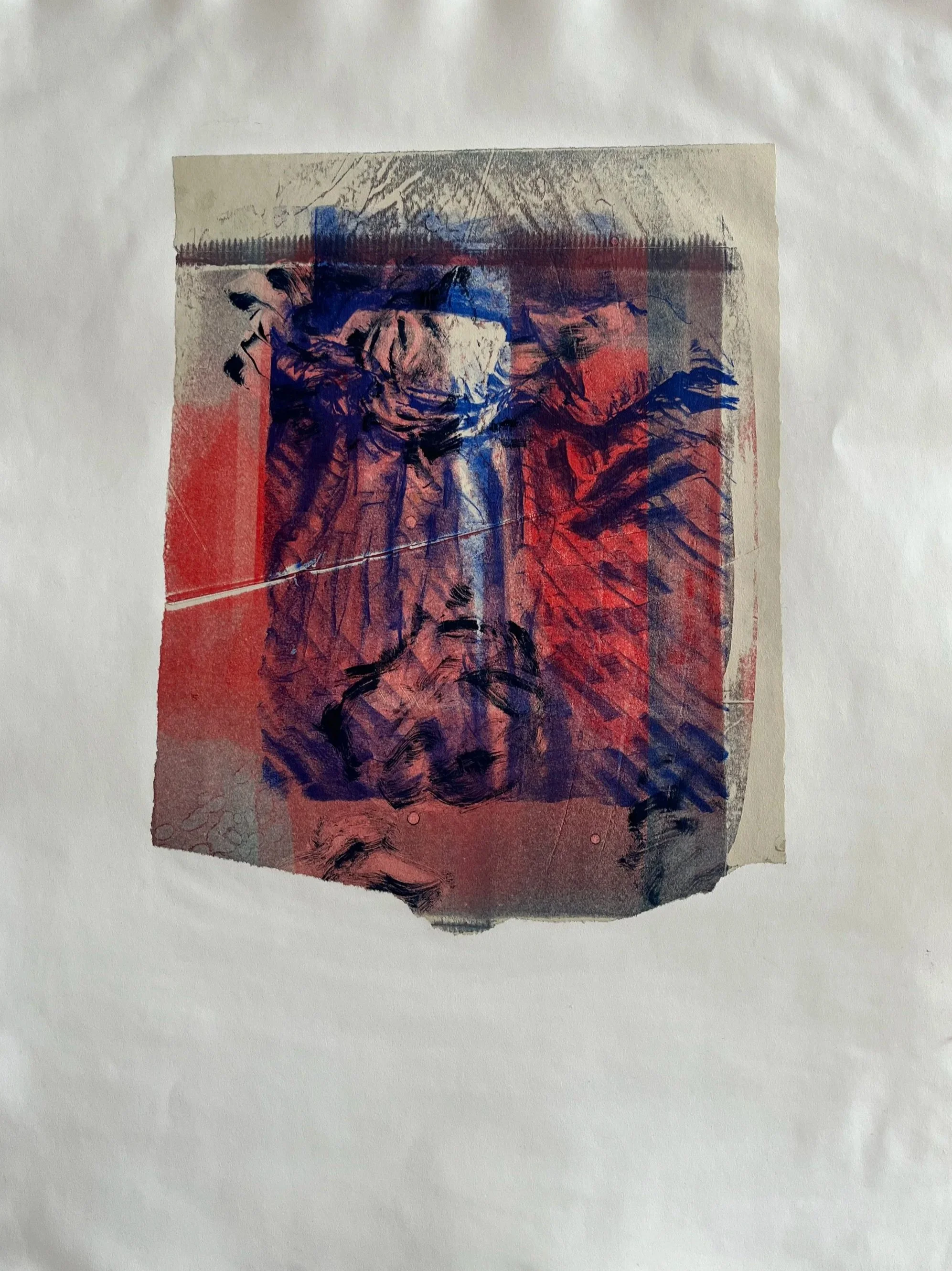 Empty Bed (2nd Edition) (2026) Lithograph on Monotype with Chine-collé, 30"x22"