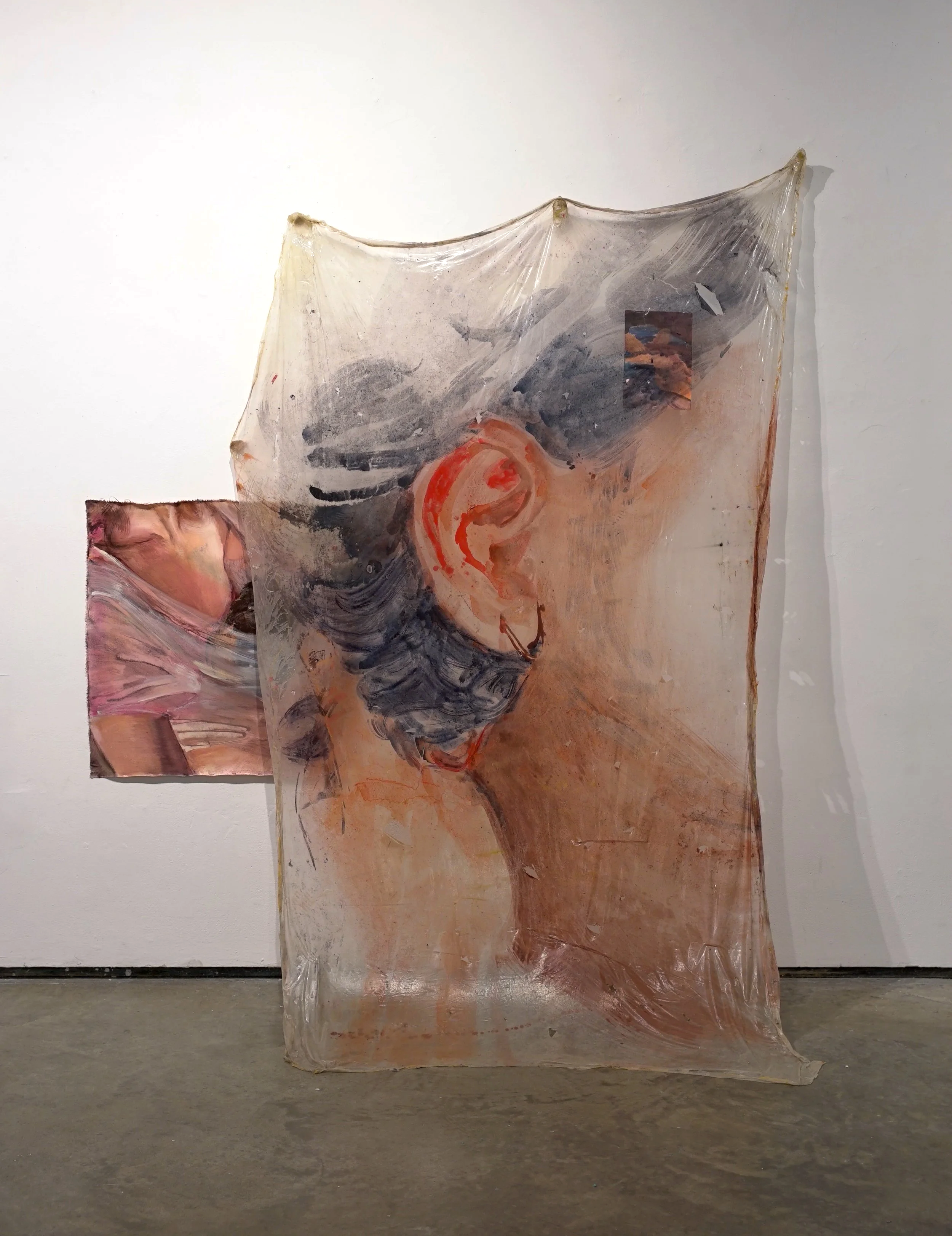 Curl Hold (2026) Acrylic in Synthetic Polymer with Mixed Media, 85"x70"