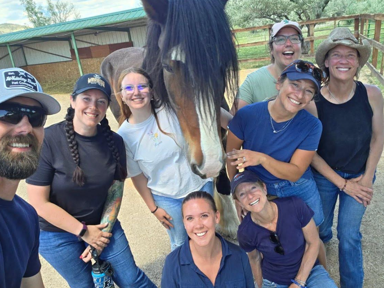The Operation Equine team with one of their horses