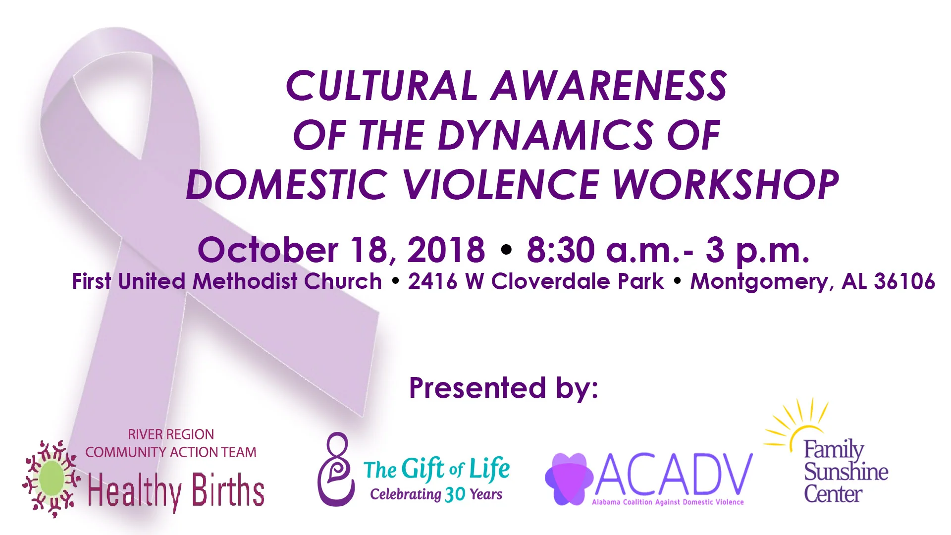 Gift of Life to Co-host Cultural Awareness of DV Conference on October 18, 2018
