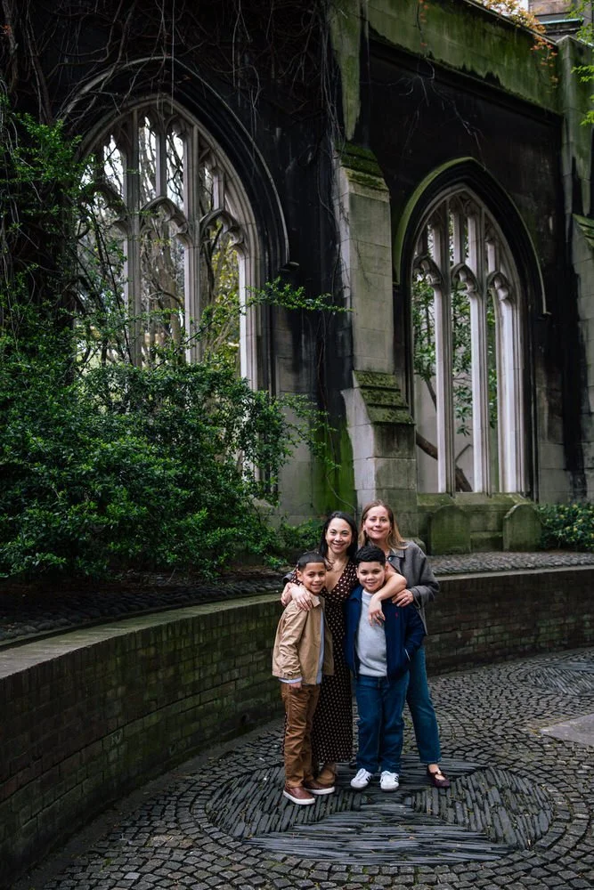 Family photoshoot at St Dunstan in the East hidden London garden.jpg