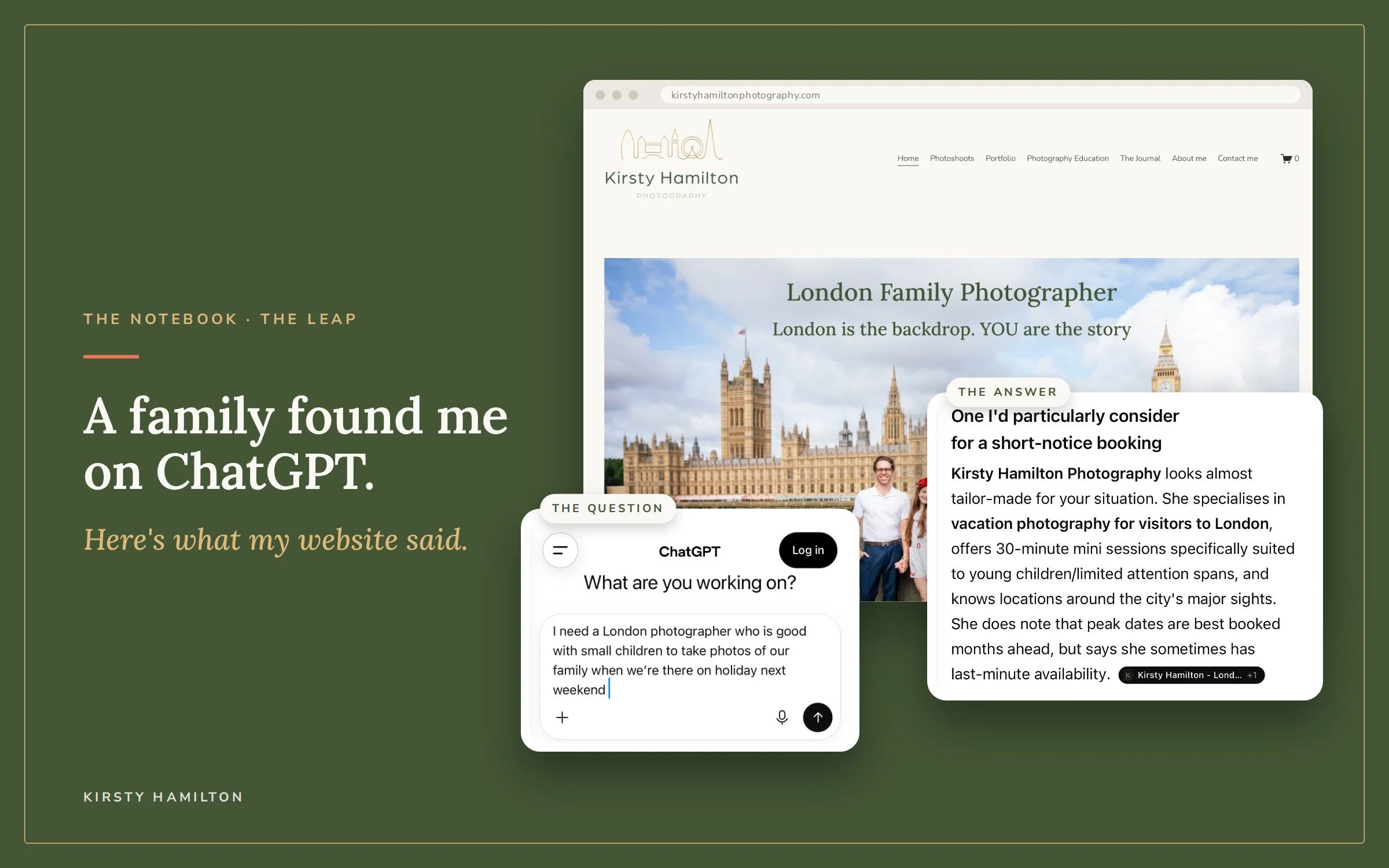 A Family Found Me on ChatGPT. Here's What My Website Said.