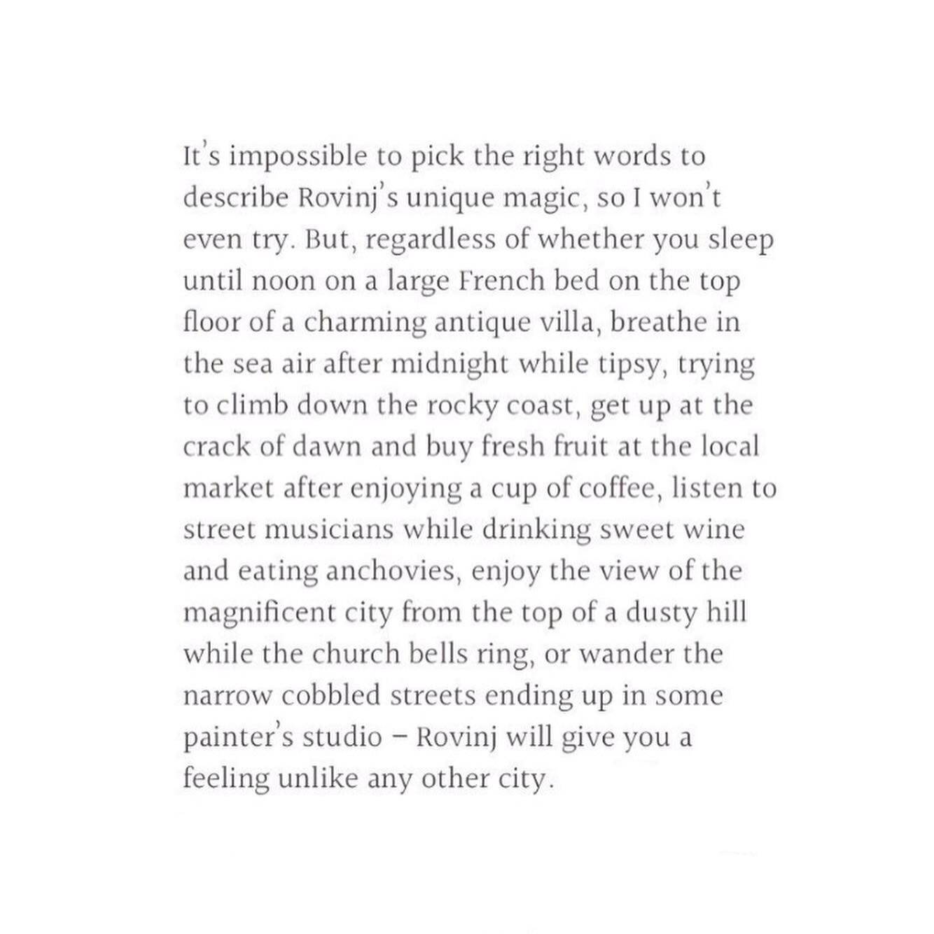 while dreaming of sultry summer days, here&rsquo;s my old article about Rovinj, my favorite vacation spot 🌊🦪🍸