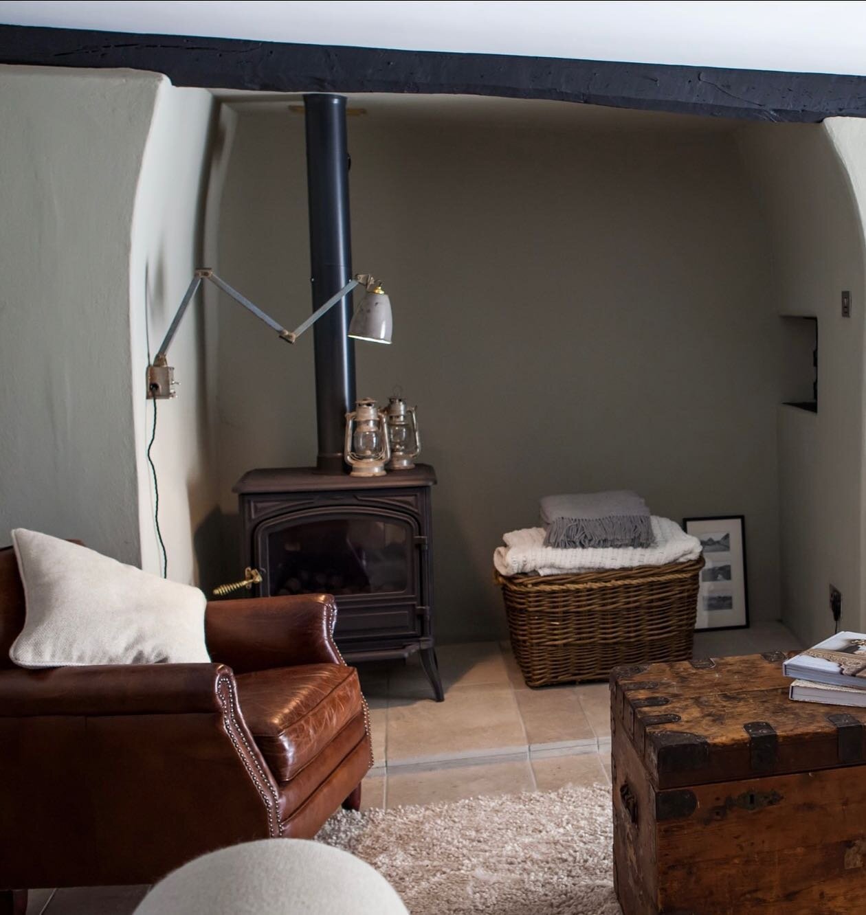 It&rsquo;s cold outside &amp; I am remembering some of the cosy warm rooms I have worked on&hellip;making spaces feel comfy for my clients&hellip;these images are from a thatched Dorset cottage where we couldn&rsquo;t use regular wood burners due to 