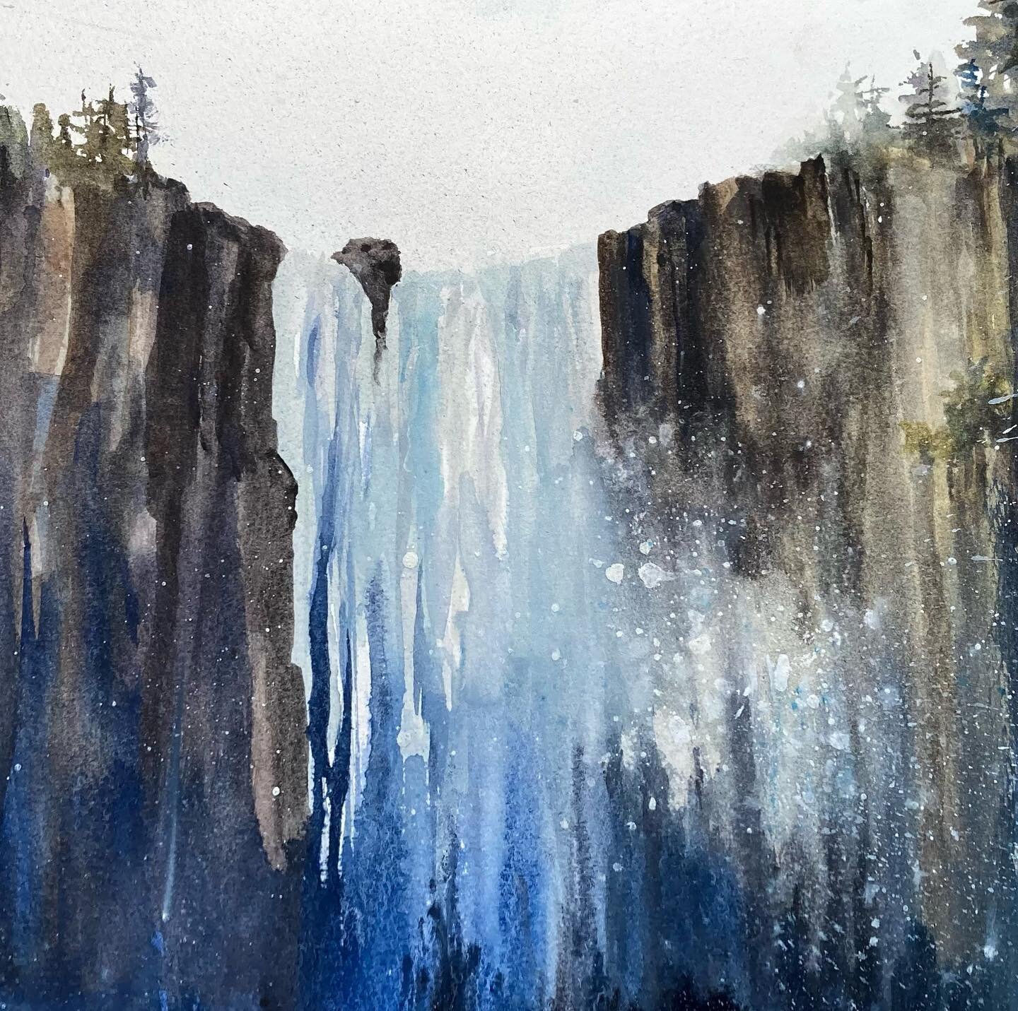 Another waterfall #watercolors_world #waterfalls #waterfallsofinstagram #artoftheday #enjoythelittlethings