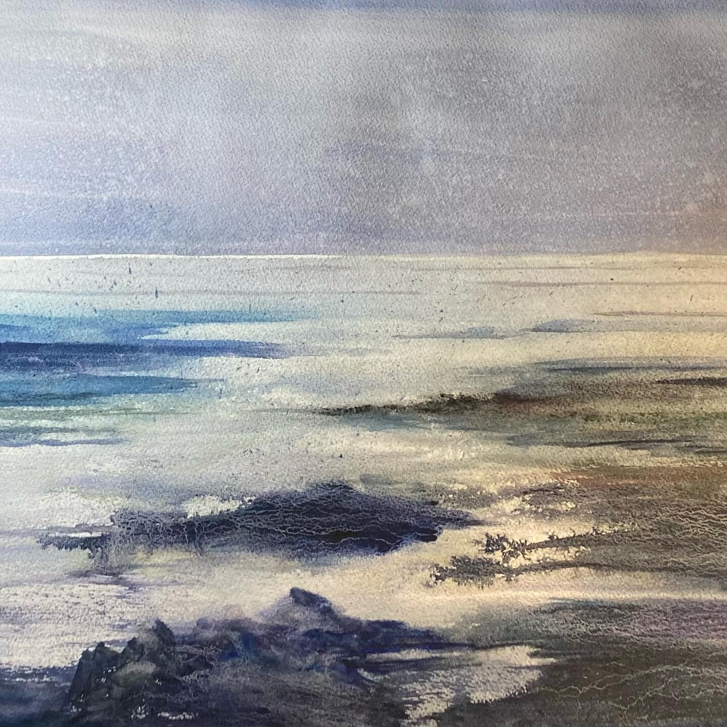 A good start to the New Year -  three pieces donated!  Here&rsquo;s 20&rdquo;x20&rdquo; watercolor. #watercolor #artforsale #abstractlandscape #abstractwatercolor #seascapepainting